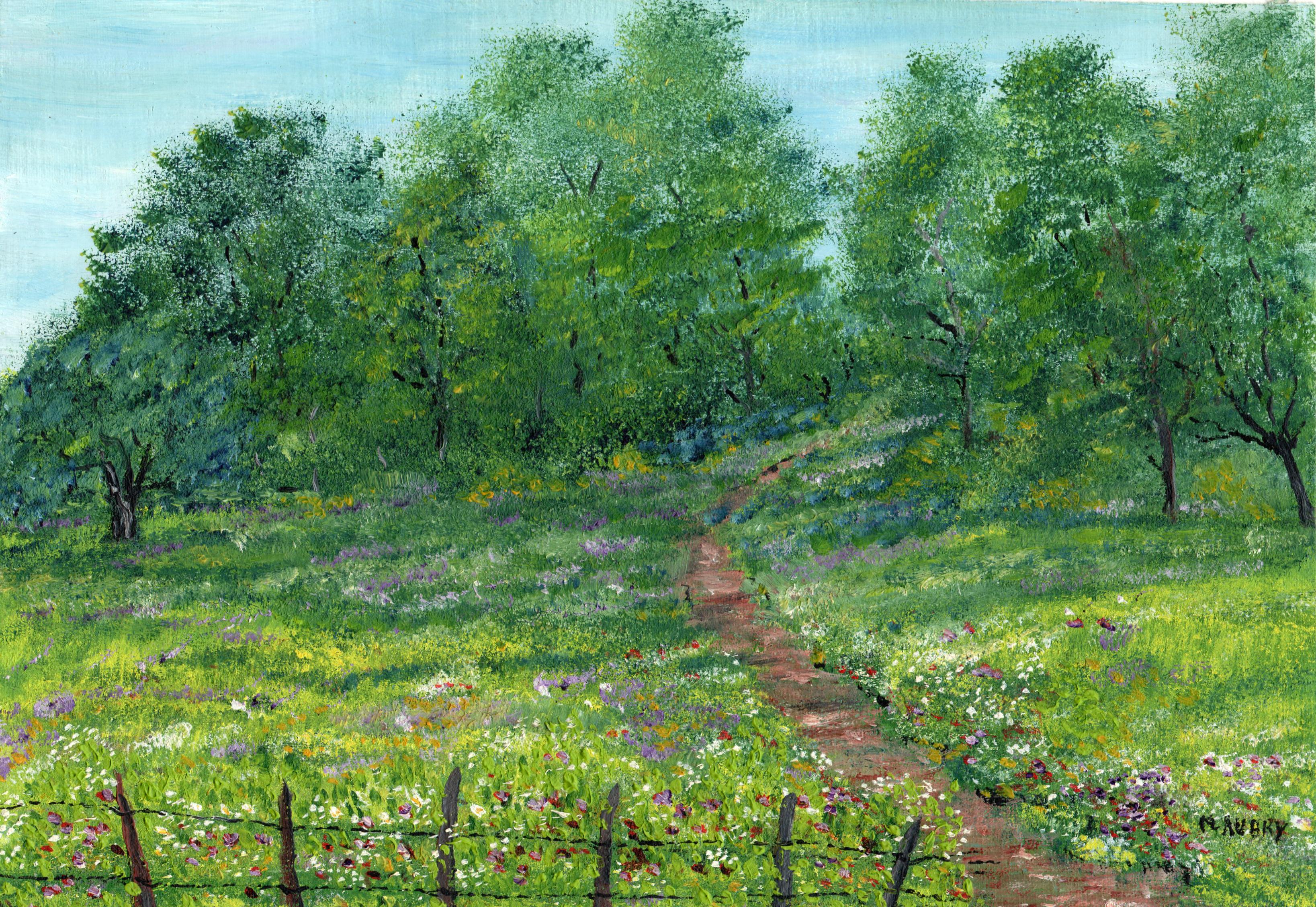 Unknown Landscape Painting - French Impressionist Landscape, Original signed Oil Painting, Nature, Land