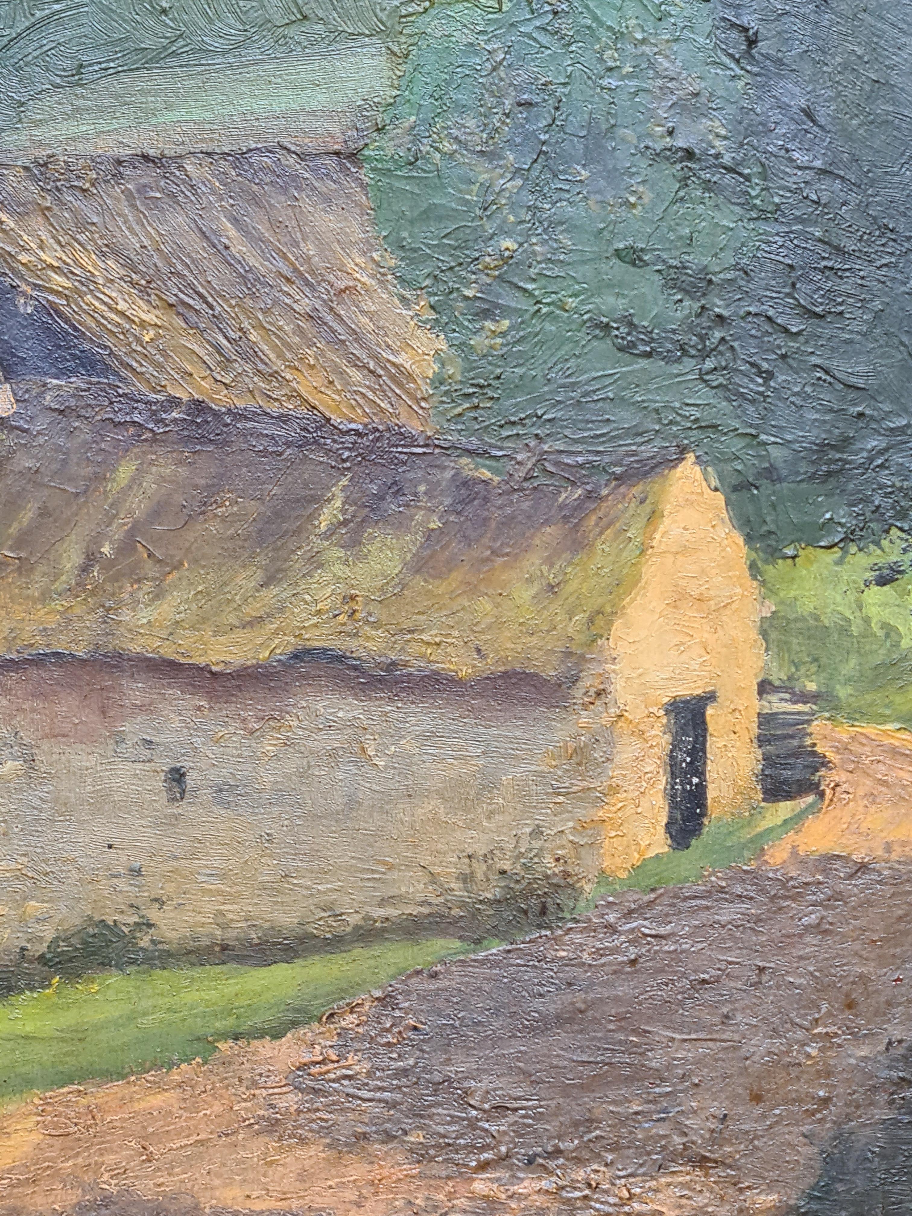 French Impressionist Landscape, Road by the Barn For Sale 3