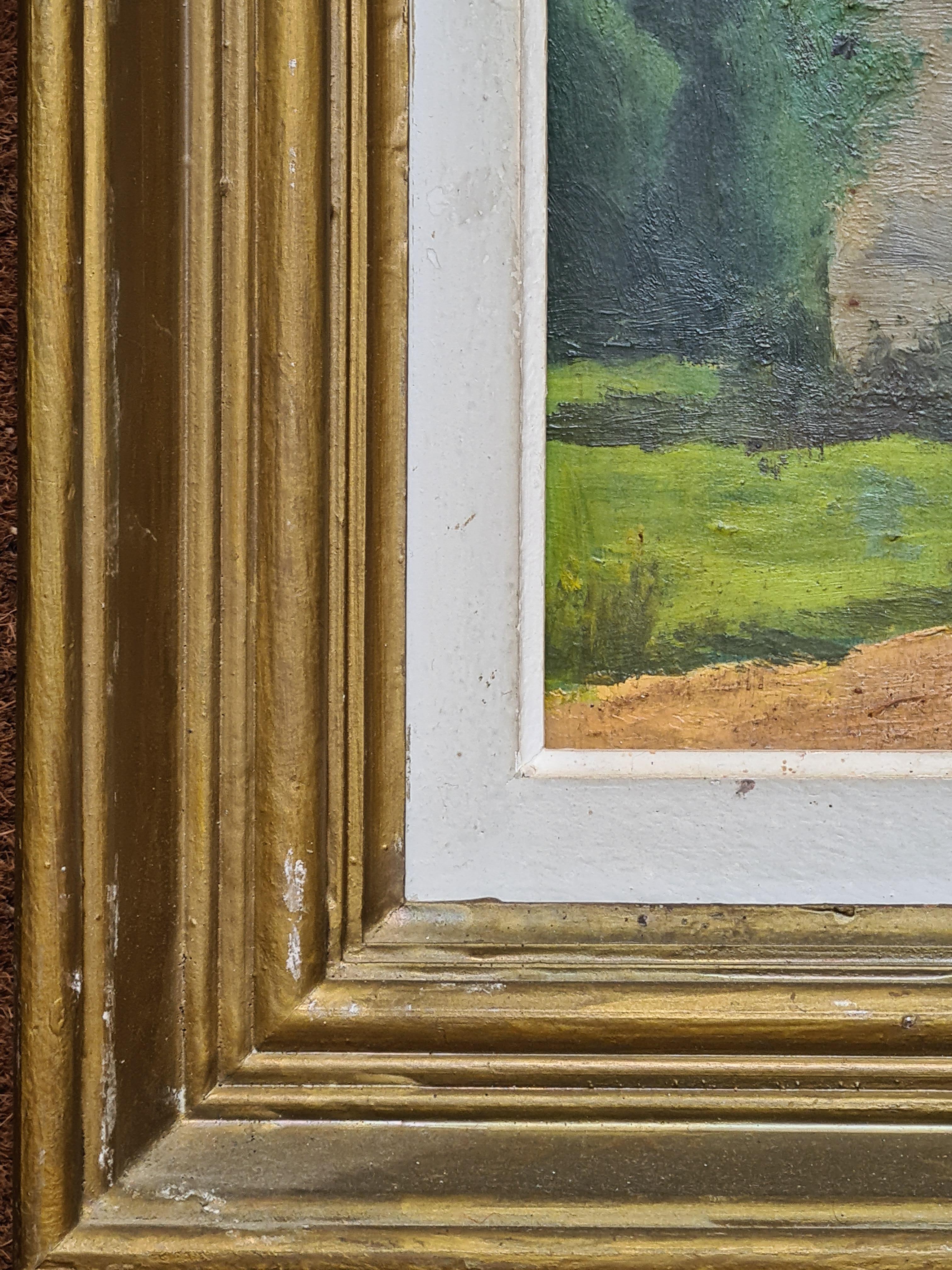 French Impressionist Landscape, Road by the Barn For Sale 4