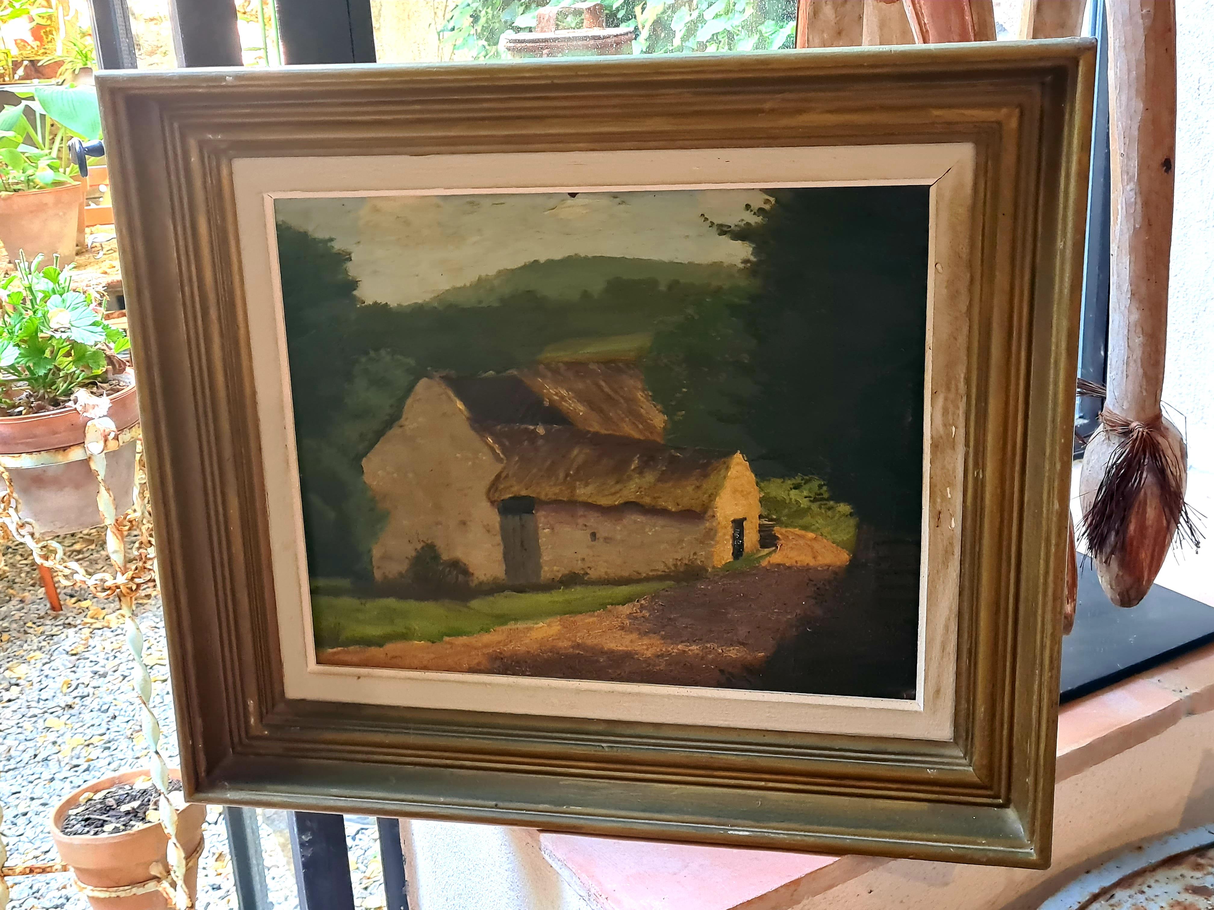 French Impressionist Landscape, Road by the Barn For Sale 5