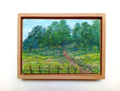 Small Oil Painting of French Countryside Landscape, Signed