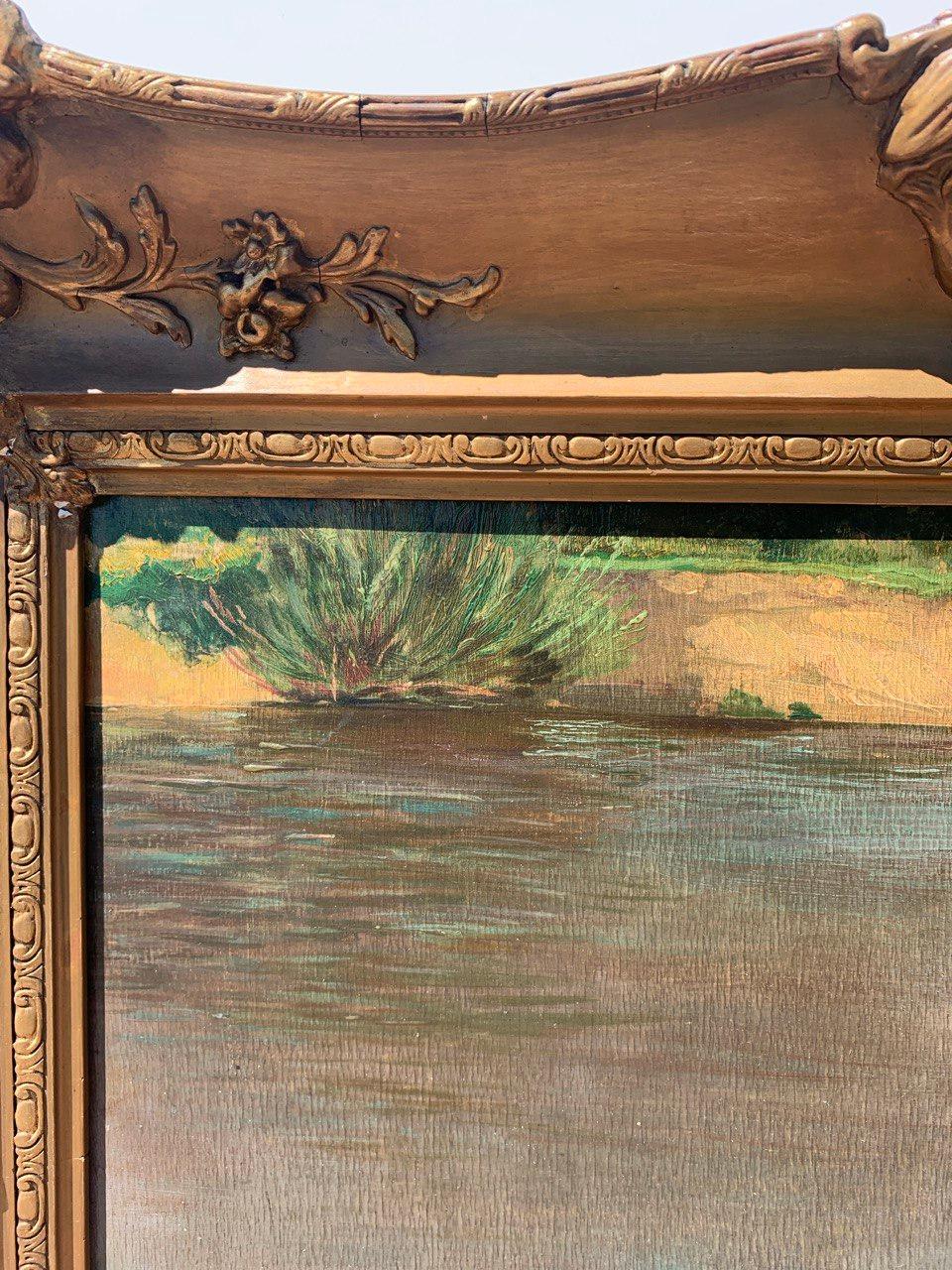 French Impressionist painter (19th century) - Landscape with lake. For Sale 1
