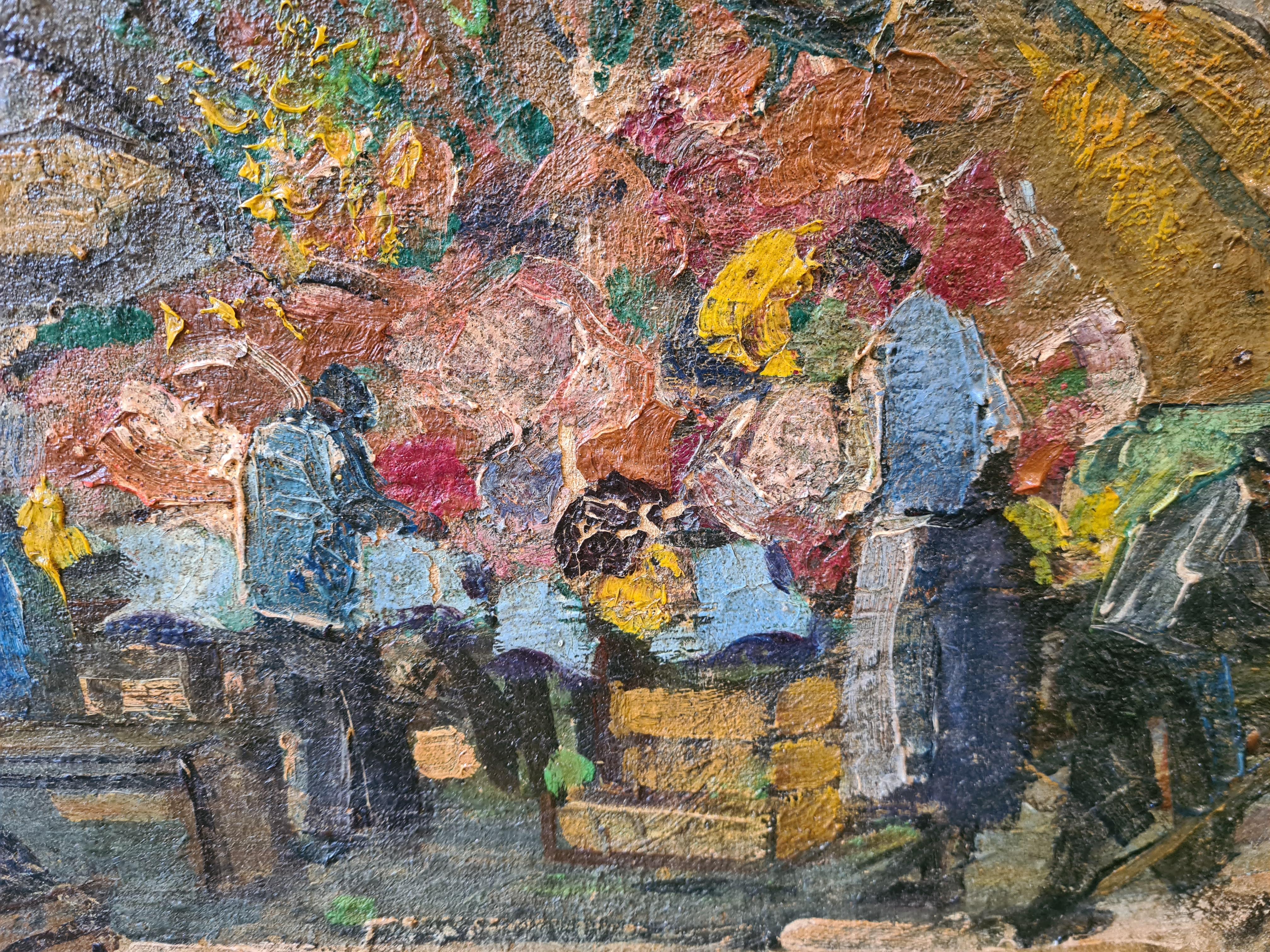French Impressionist View of A Flower Market 1