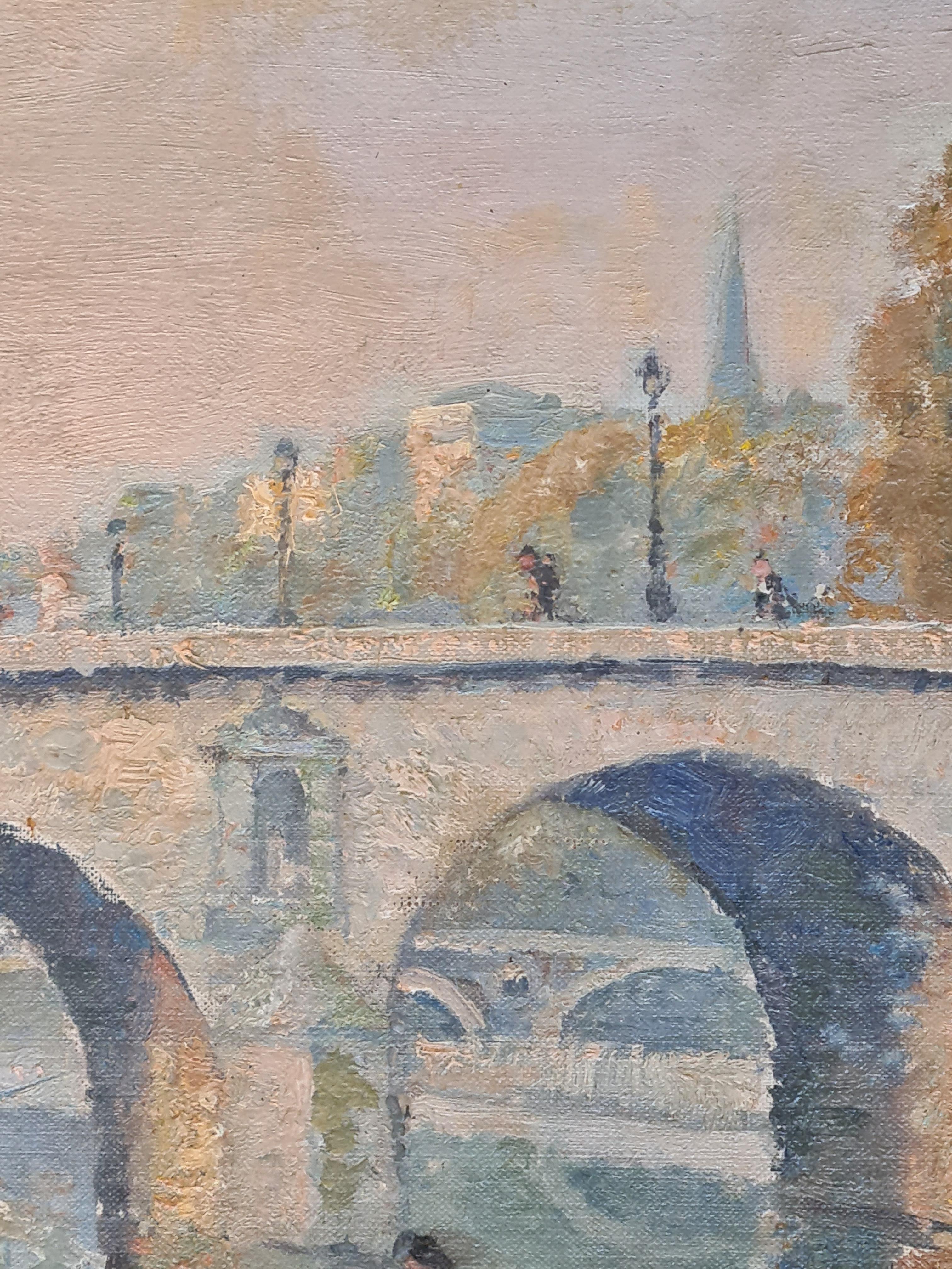 Französischer Impressionist Ansicht von Paris, Le Pont Marie und Île Saint-Louis im Angebot 2
