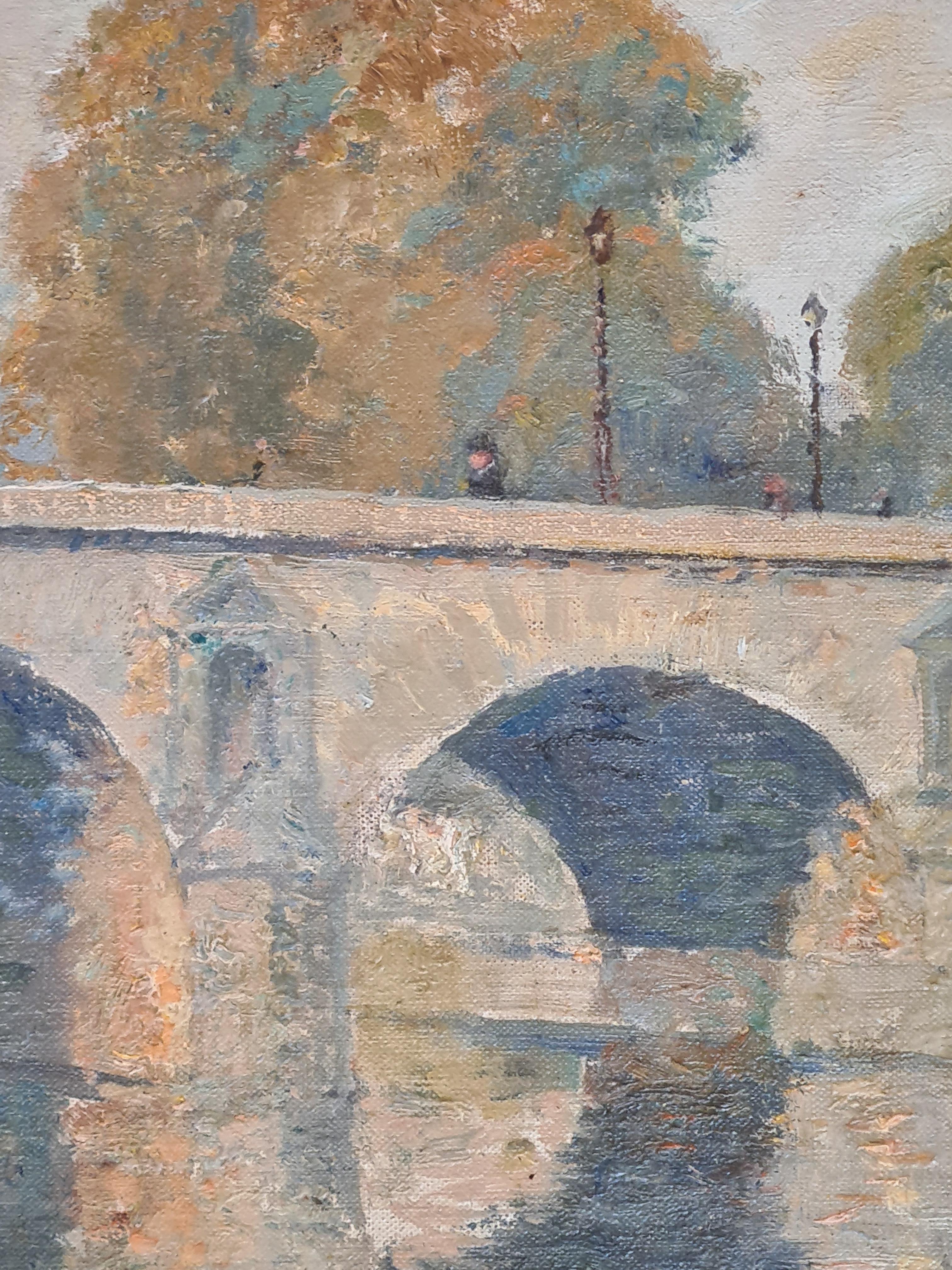 Französischer Impressionist Ansicht von Paris, Le Pont Marie und Île Saint-Louis im Angebot 3