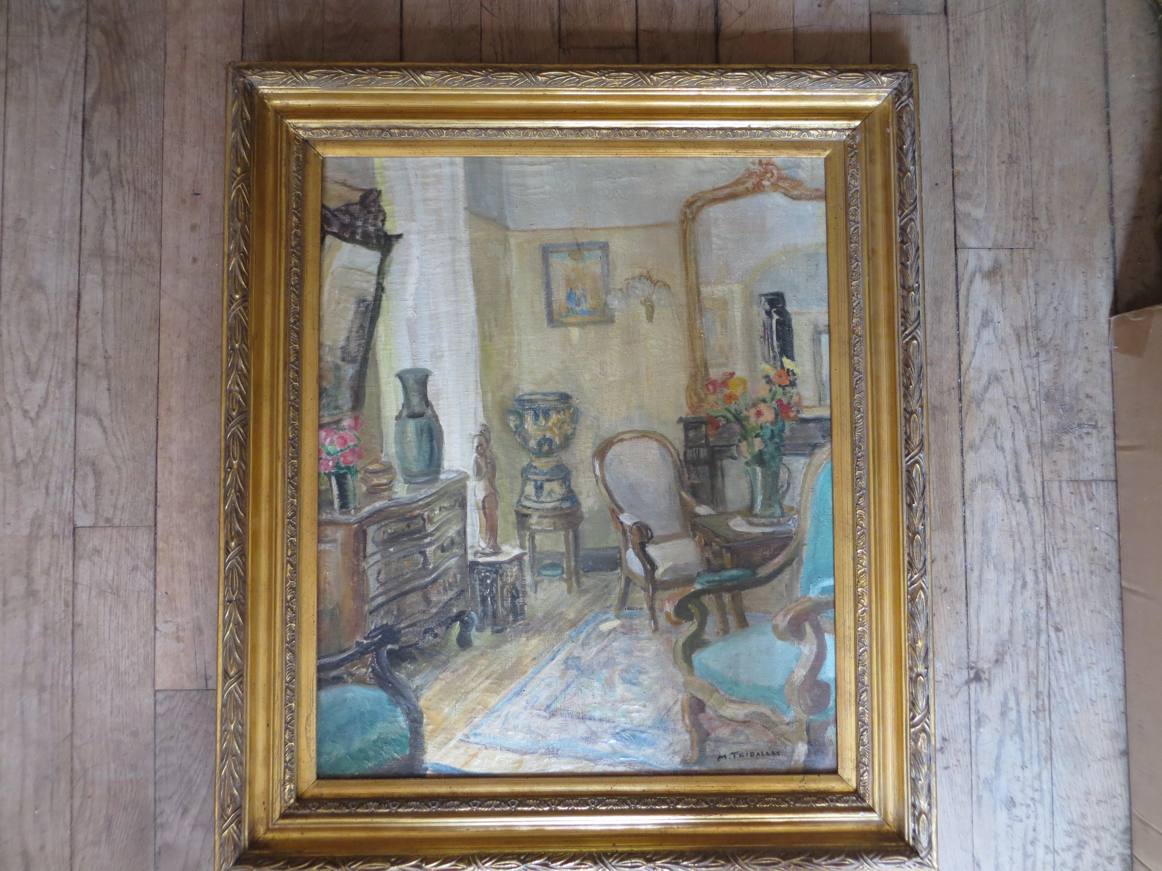 French interior  - Painting by Unknown