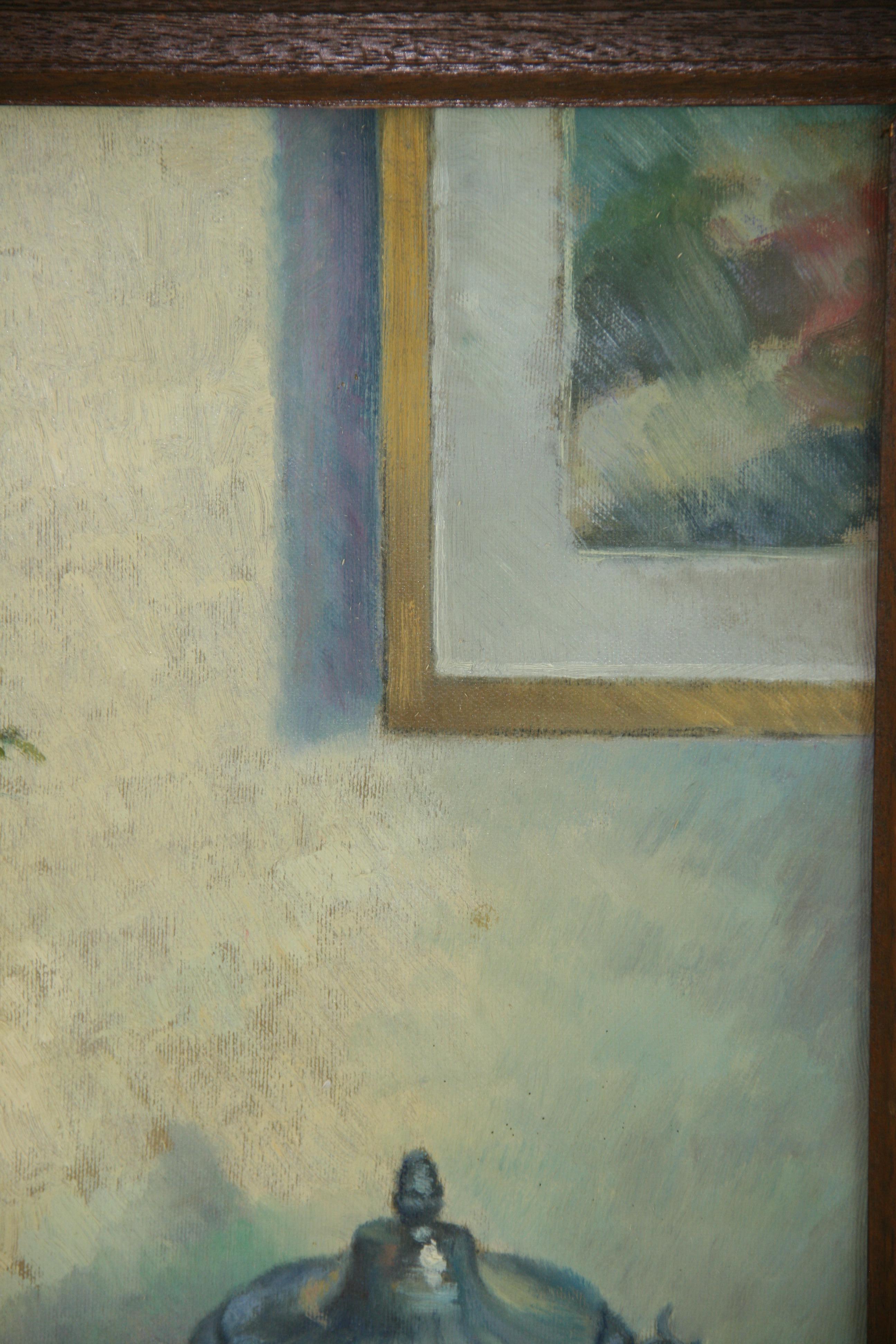 Table d'appoint française vintage peinte à l'huile par Jean Leggers en vente 2