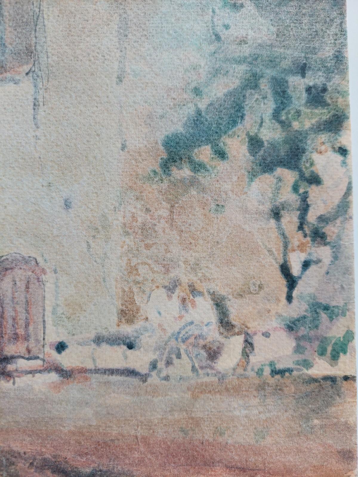 Architectural Study of a Grand Stone Archway
by Maurice Mazeilie (French, 1924-2021)
watercolor painting on artist paper, unframed
unsigned
stamped verso
Beautifully composed work which will frame nicely.

Measures: Painting: 11.5 inches x 8.2