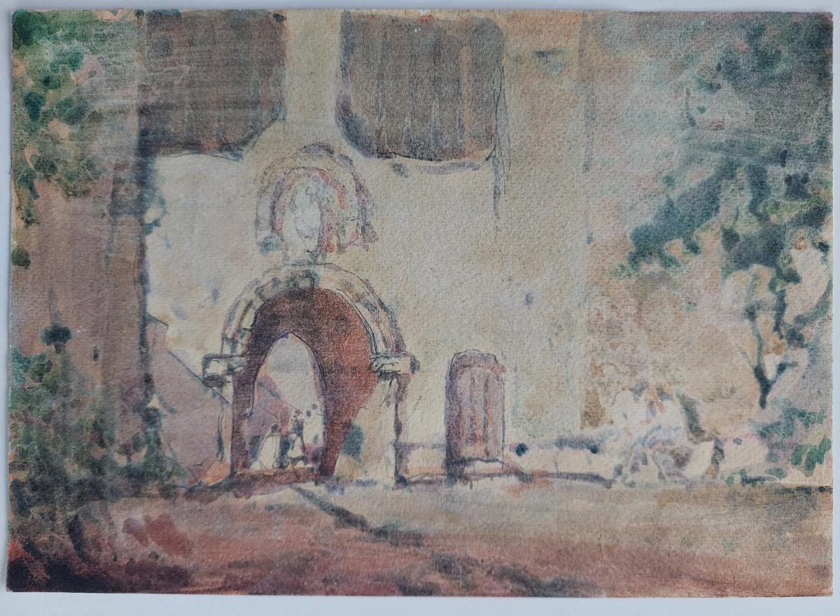 French Modernist Cubist Painting Architectural Study For Sale 2