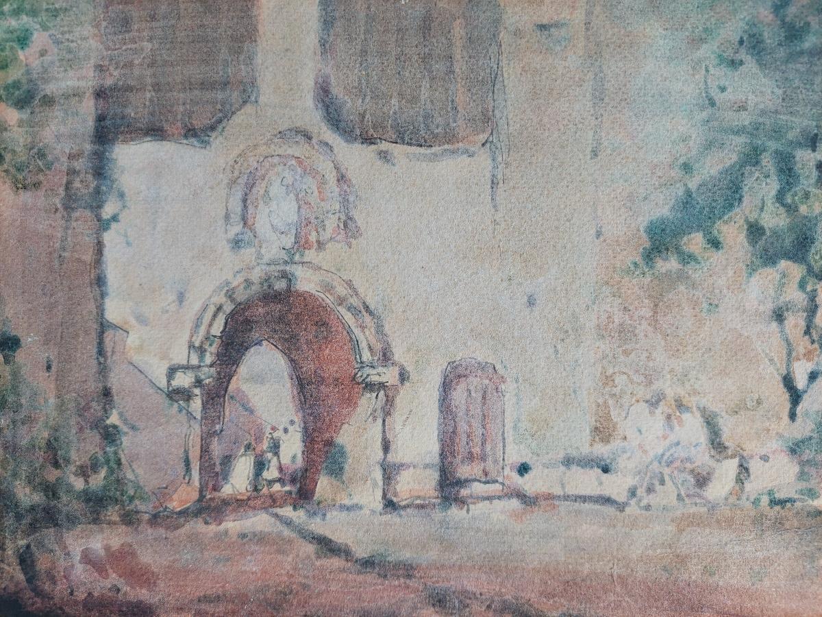 French Modernist Cubist Painting Architectural Study For Sale 3