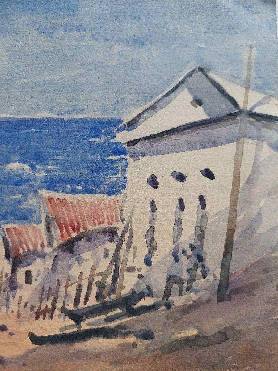 French Modernist Cubist Painting Path to the Beach For Sale 4