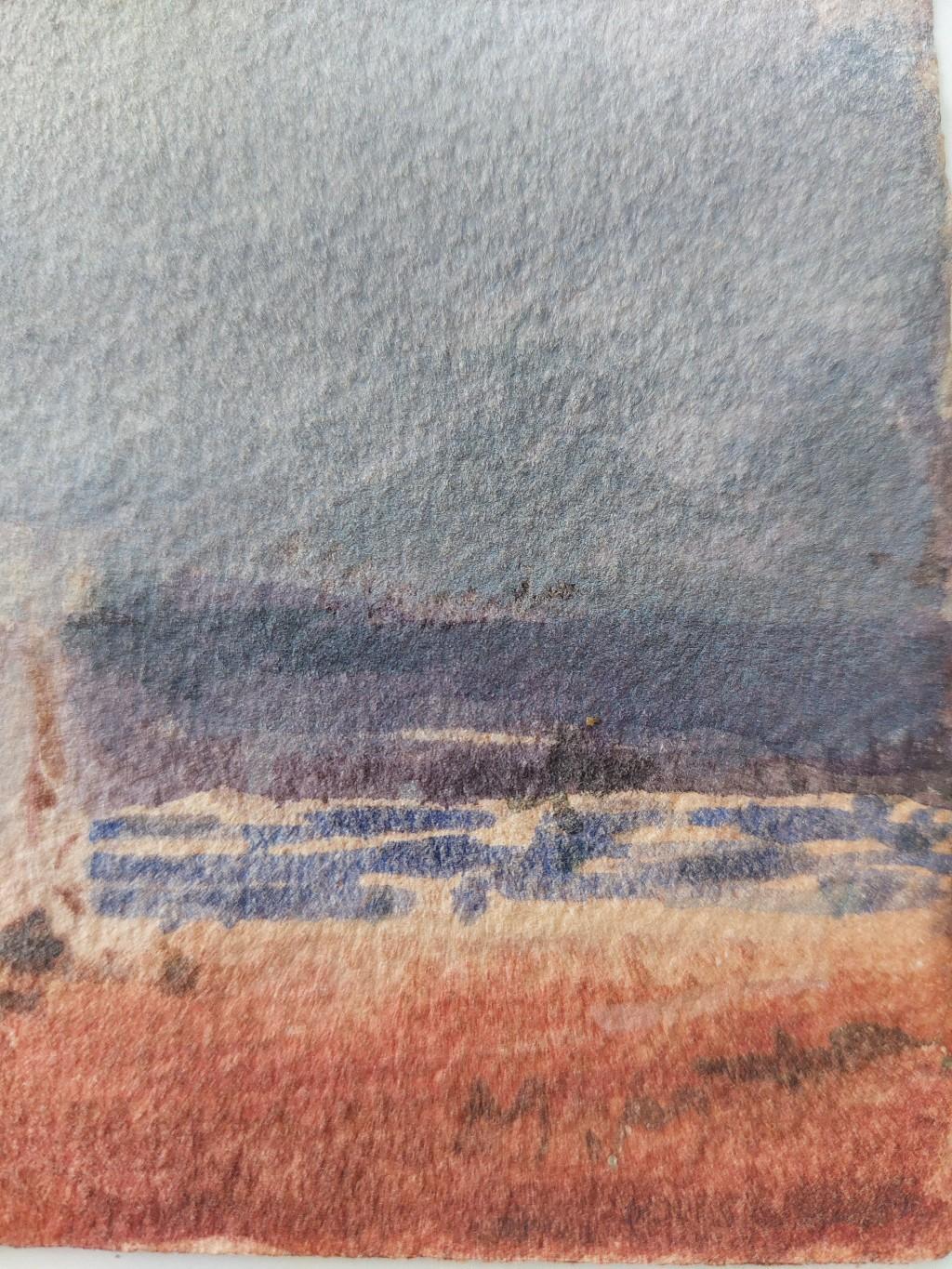 Sailboats on the Coast
by Maurice Mazeilie (French, 1924-2021)
watercolor painting on artist paper, unframed
signed faintly lower right
stamped verso
A breezy day on the North French Coast

painting: 11 inches x 7.4 inches

A delightful original