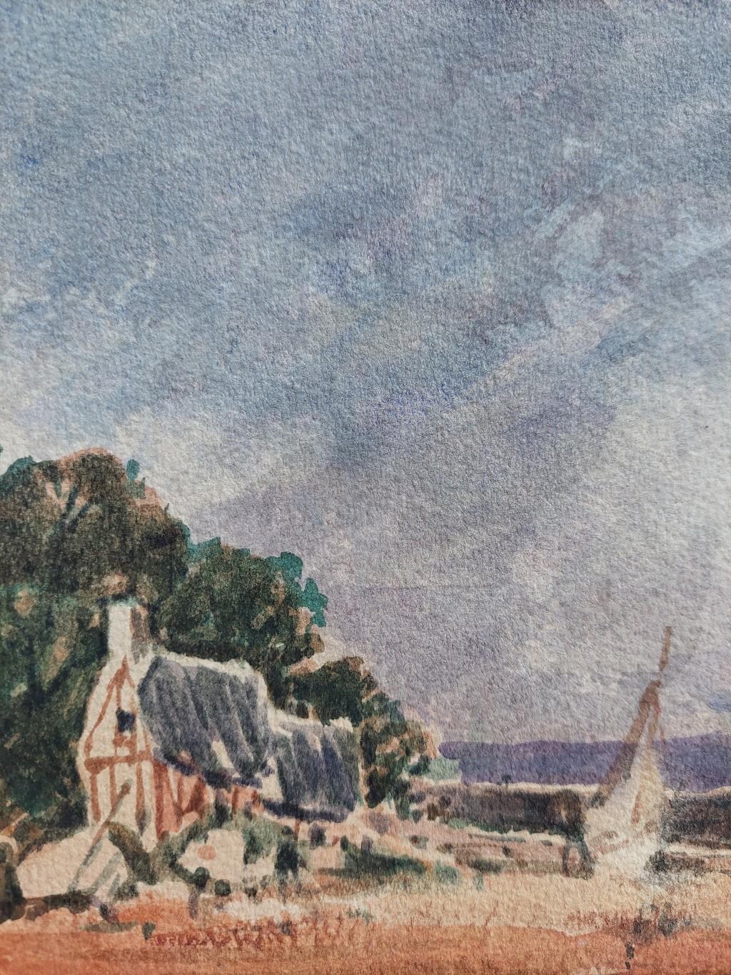 French Modernist Cubist Painting Sailboats on the Coast For Sale 4