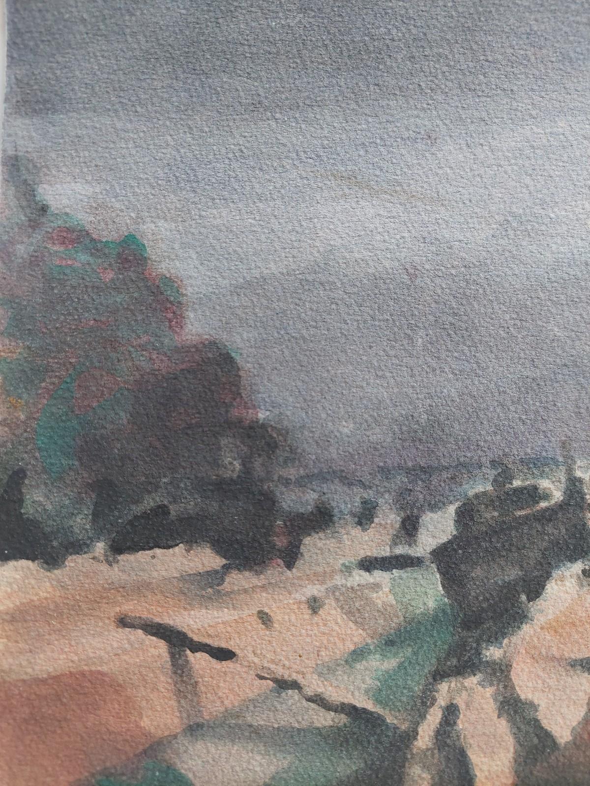 French Modernist Cubist Painting Storm Approaching Paris For Sale 1