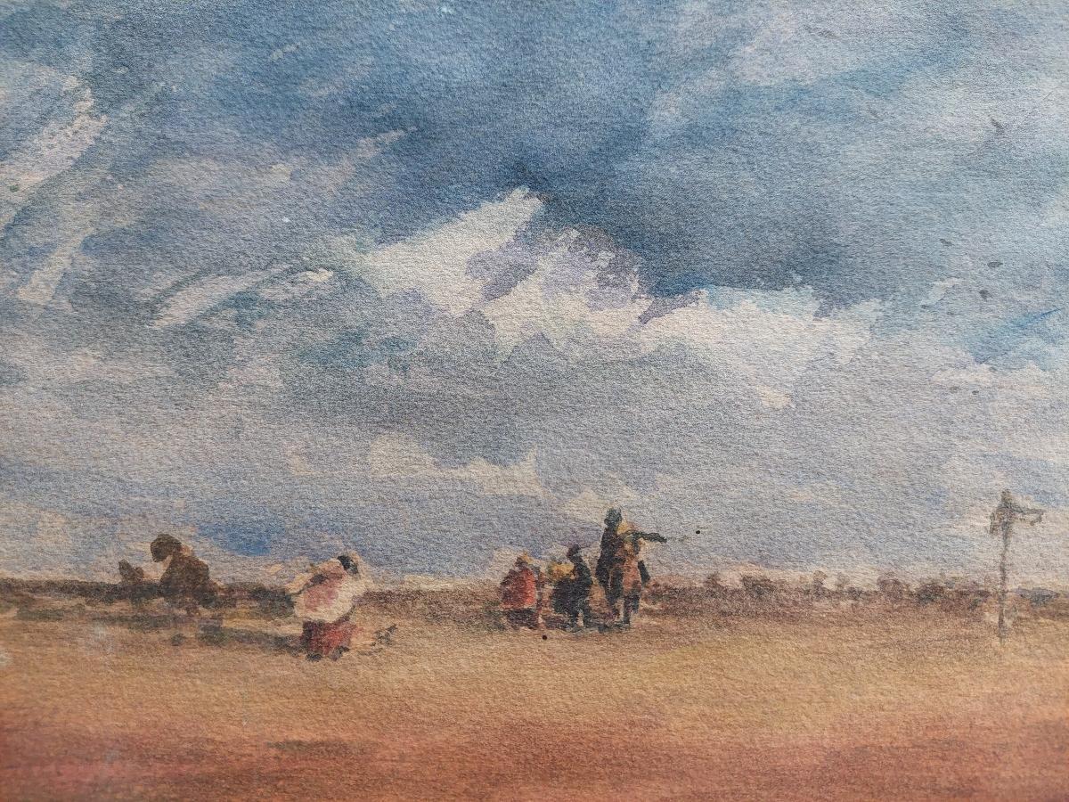 French Modernist Cubist Painting Travellers on a Path For Sale 2