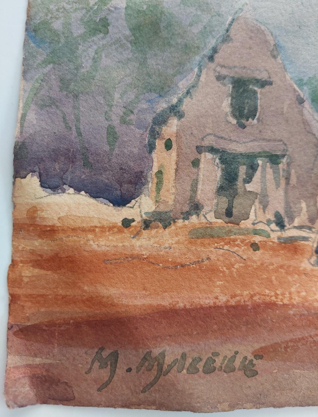 French Modernist Cubist Painting Village Work For Sale 6