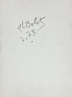 French Modernist Gouache Painting Multi-Color Figures Embracing One Another