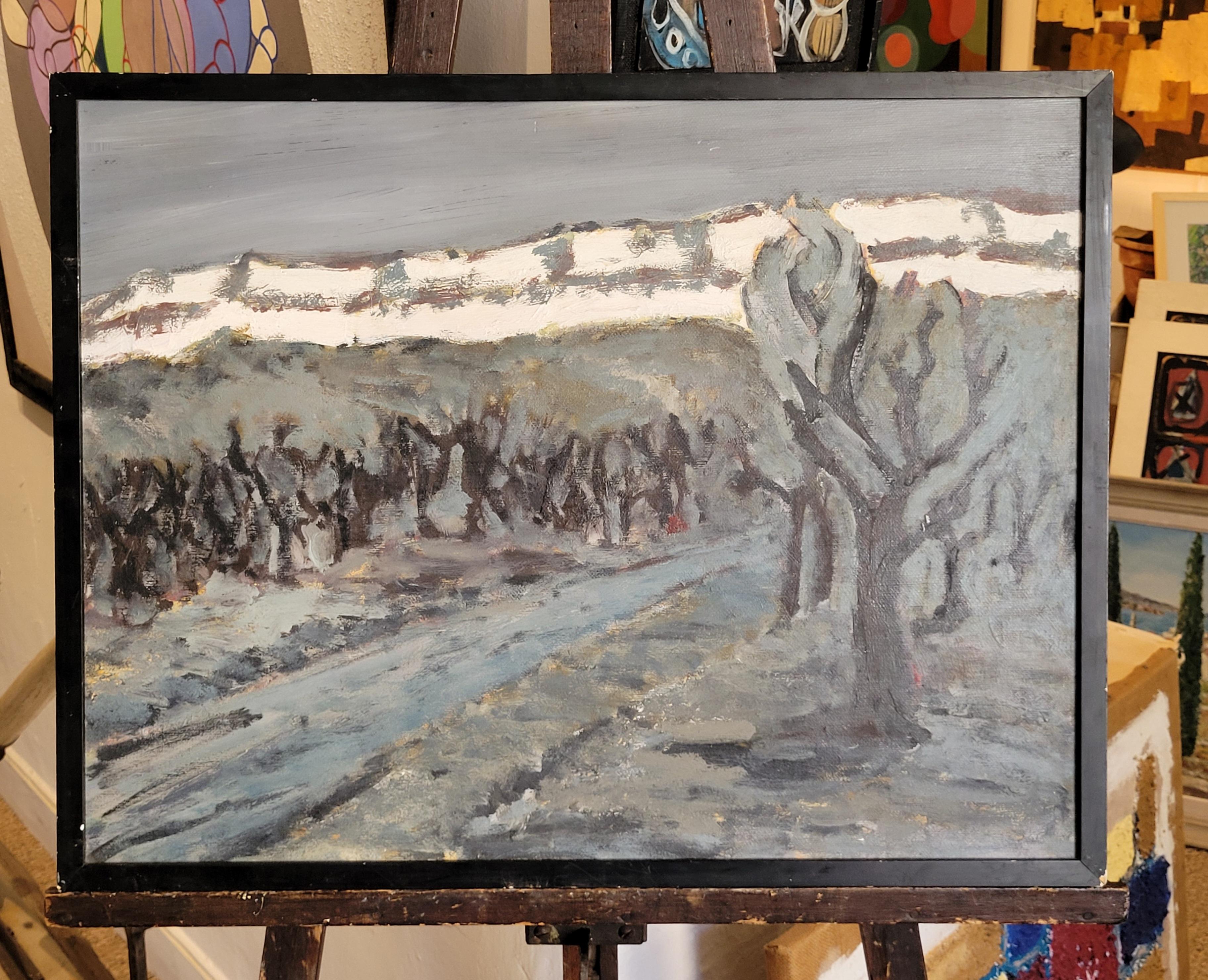 Französische Berglandschaft Öl auf Leinwand. St. Victoire in der Dämmerung.. im Angebot 7