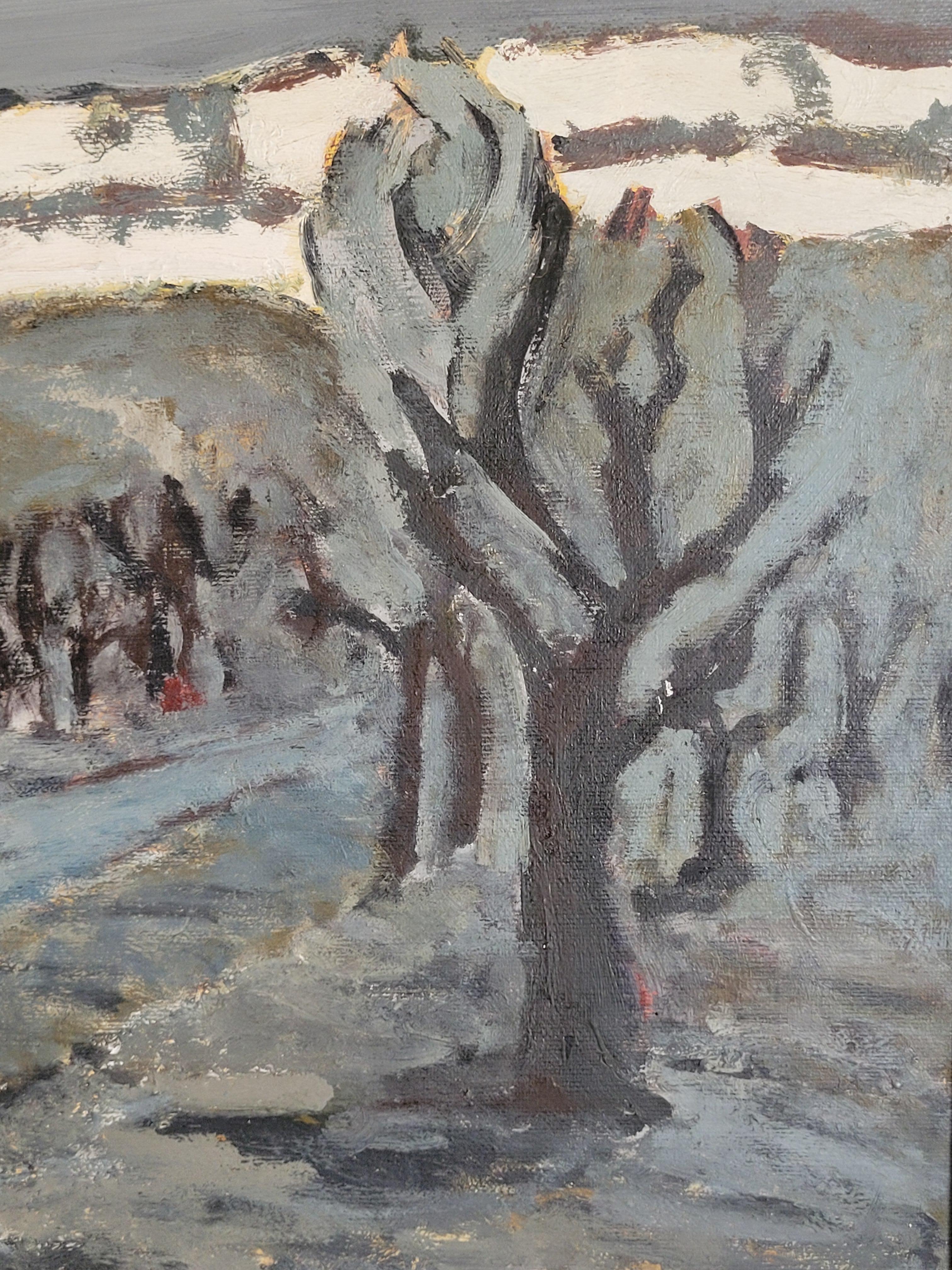Französische Berglandschaft Öl auf Leinwand. St. Victoire in der Dämmerung.. – Painting von Unknown
