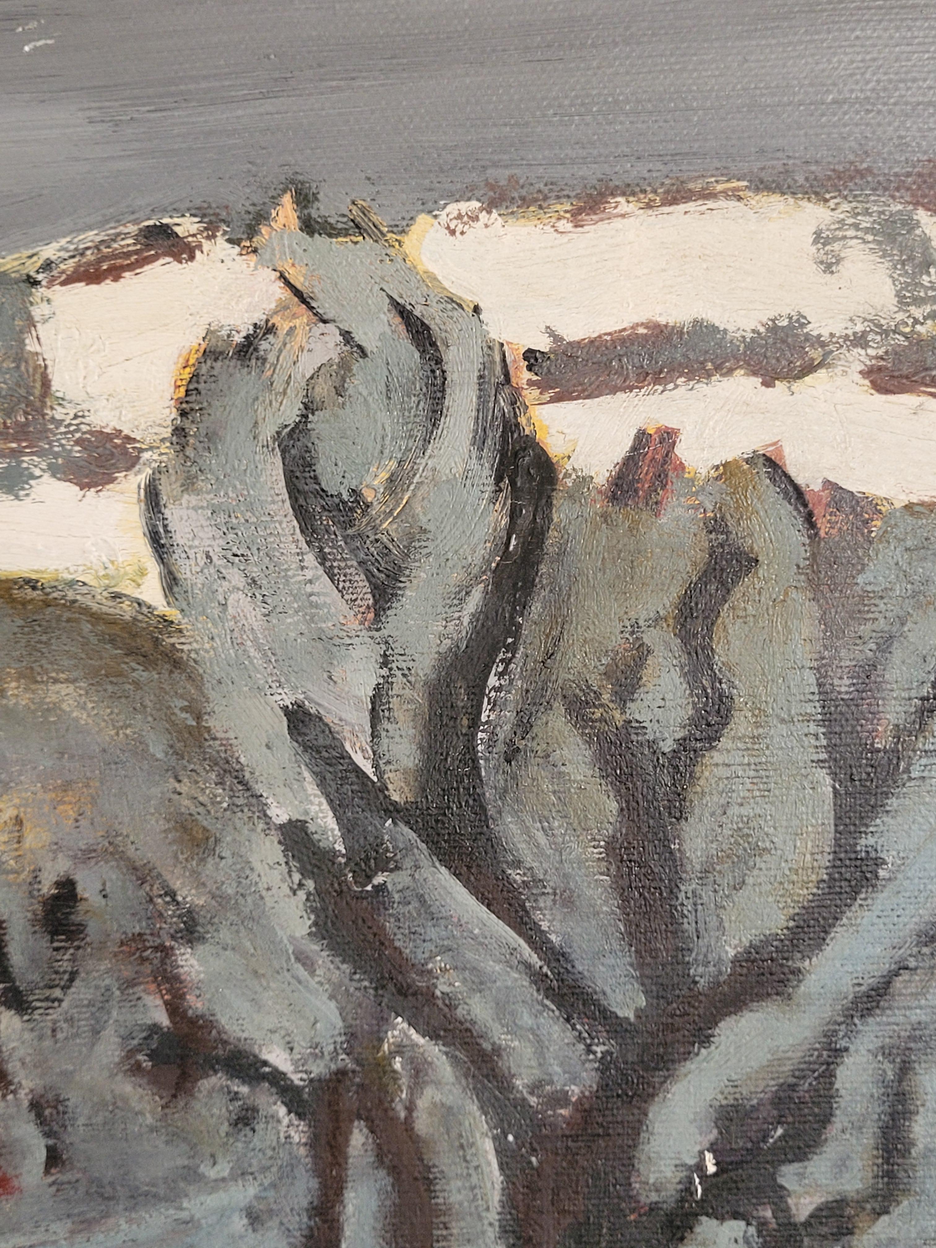 Französische Berglandschaft Öl auf Leinwand. St. Victoire in der Dämmerung.. im Angebot 1