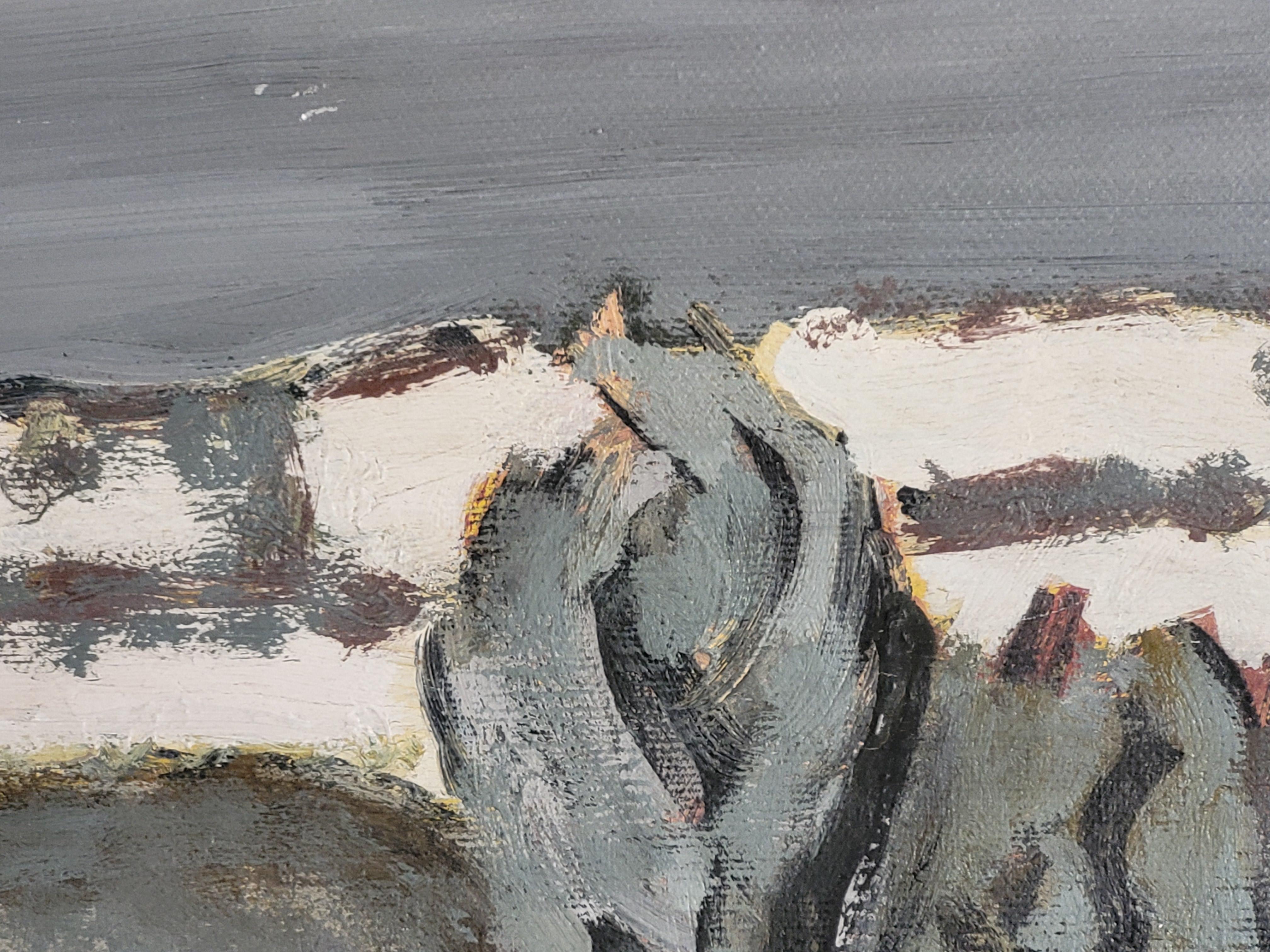 Französische Berglandschaft Öl auf Leinwand. St. Victoire in der Dämmerung.. im Angebot 3