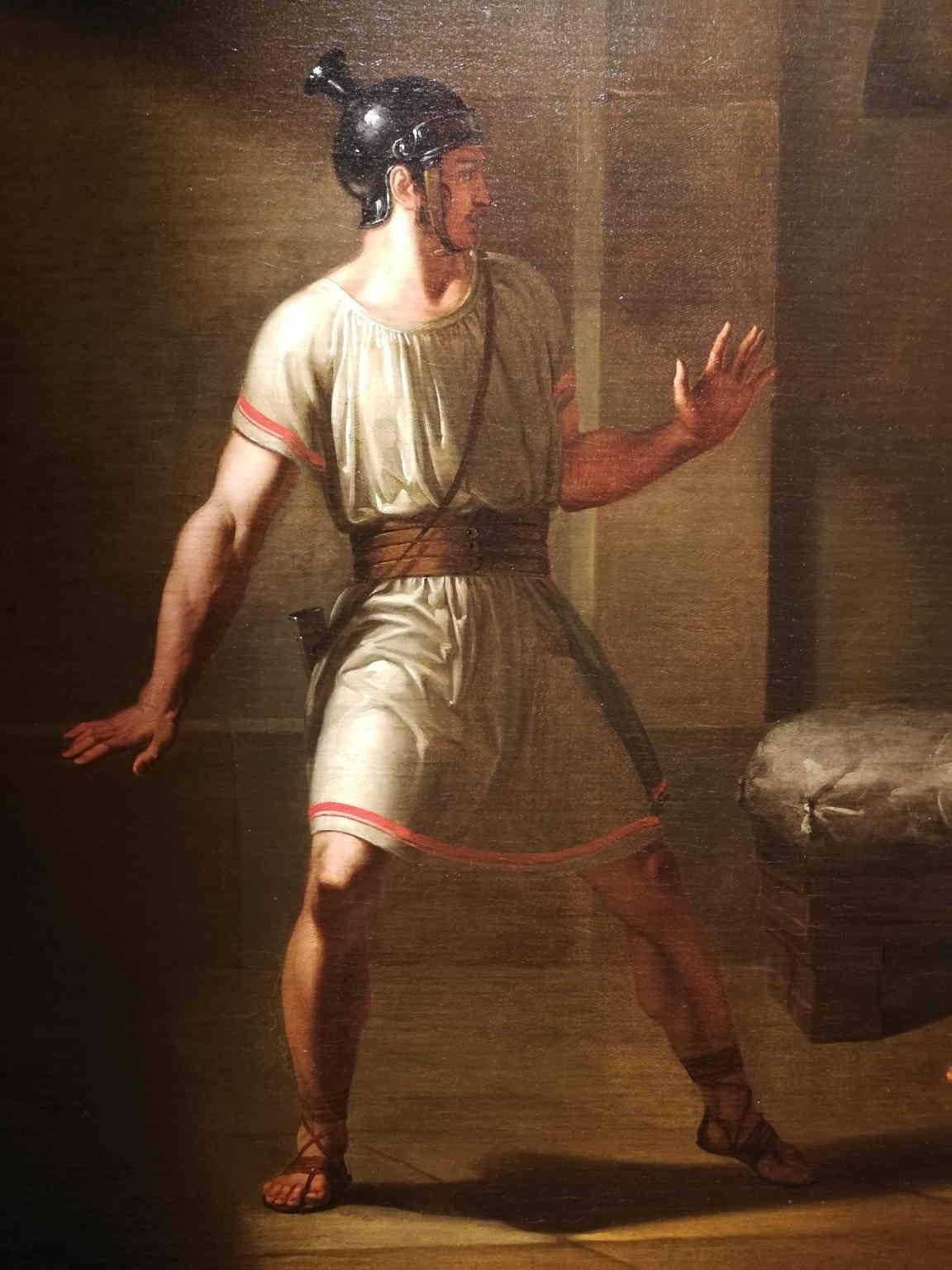 Pittura storica neoclassica francese dell'inizio del 19° secolo, tela ad olio - Figurative Painting Marrone di Unknown