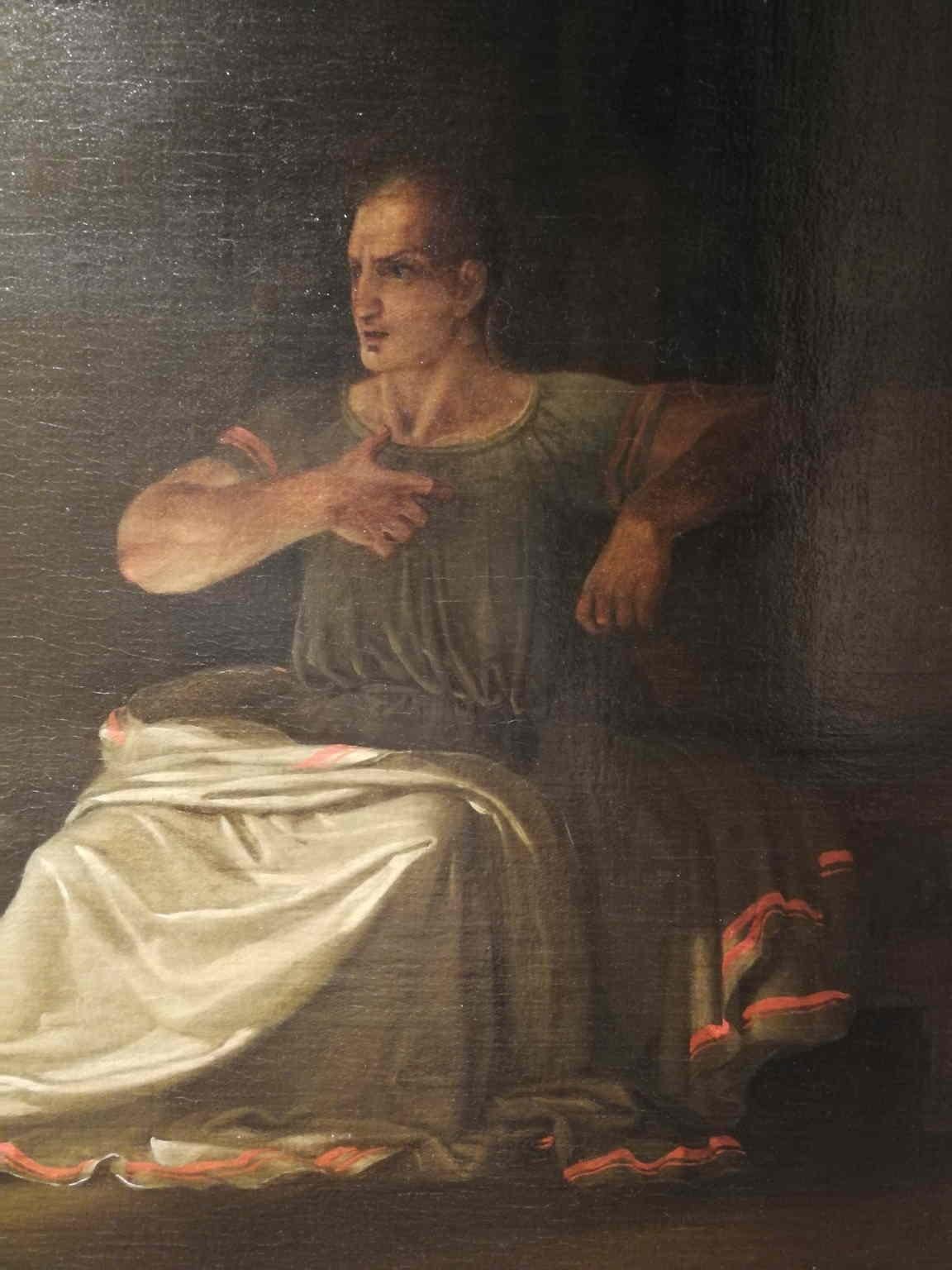Il dipinto rappresenta un importante episodio della vita del console romano Caio Mario, come riportato dal biografo greco Plutarco nel 75 d.C.. Mario fu imprigionato a Minturnae nell'88 a.C. dal suo rivale, il generale romano Lucio Cornelio Silla, e