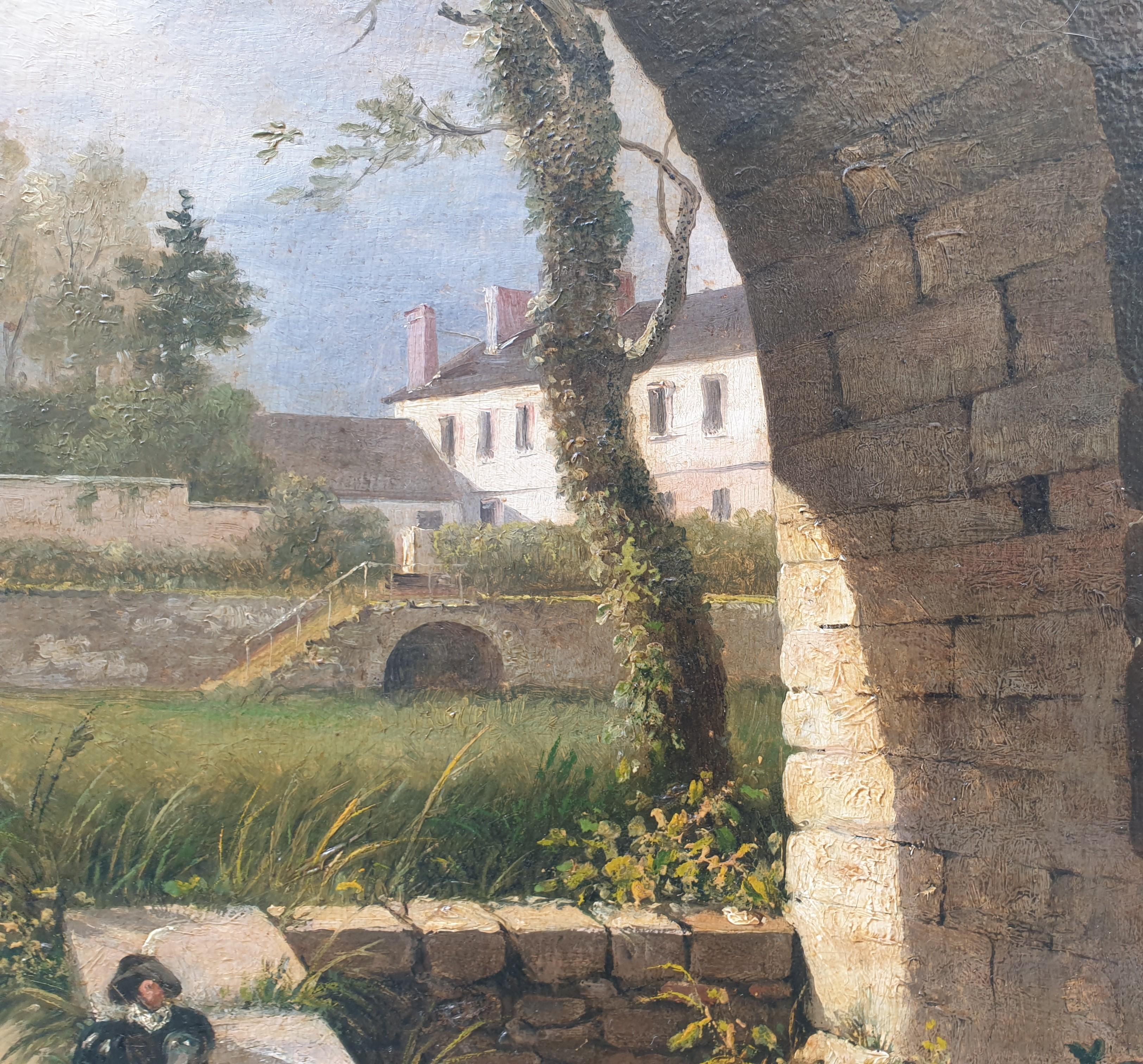 French school from the mid-19th century
Oil on paper
33 x 46 cm (37 x 51 cm with the frame)
Inscription on the verso  