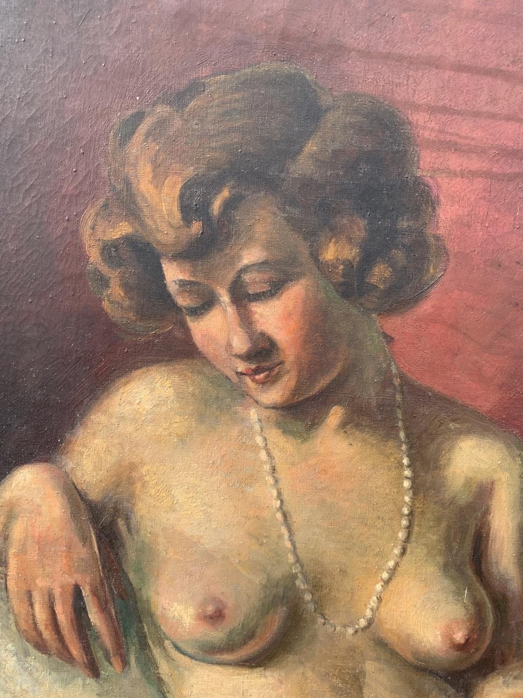Peintre de nus français - Peinture de figures du 20e siècle - Huile sur toile Paris en vente 1
