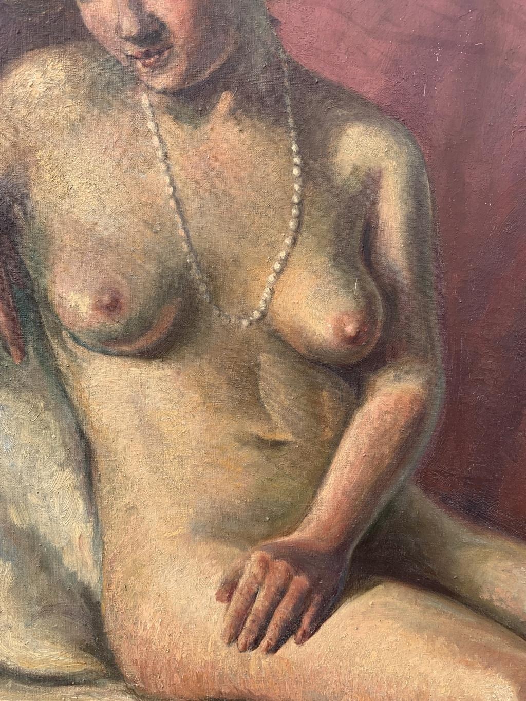 Peintre de nus français - Peinture de figures du 20e siècle - Huile sur toile Paris en vente 2