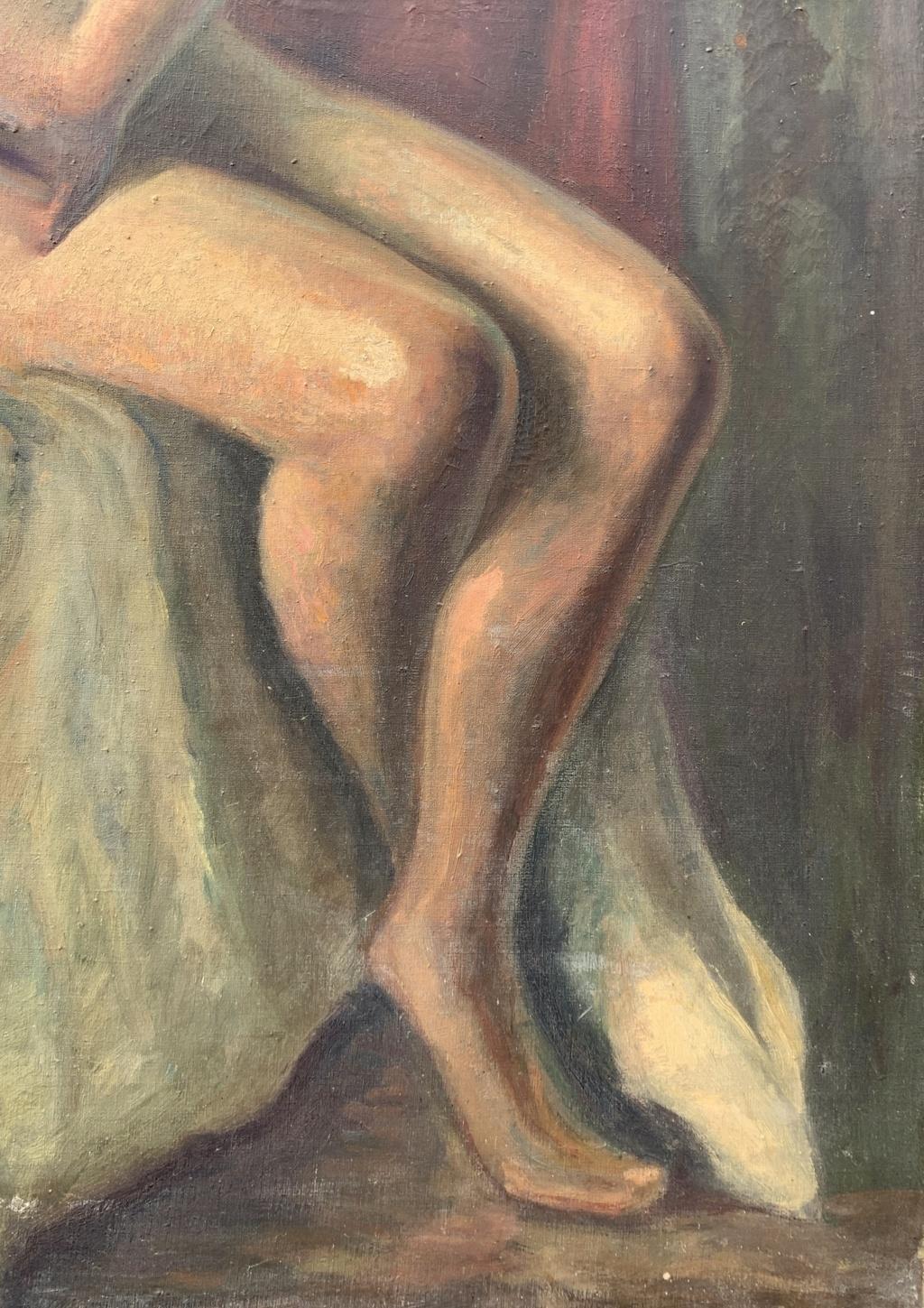 French nudes painter - 20th century figure painting - Oil on canvas Paris For Sale 3