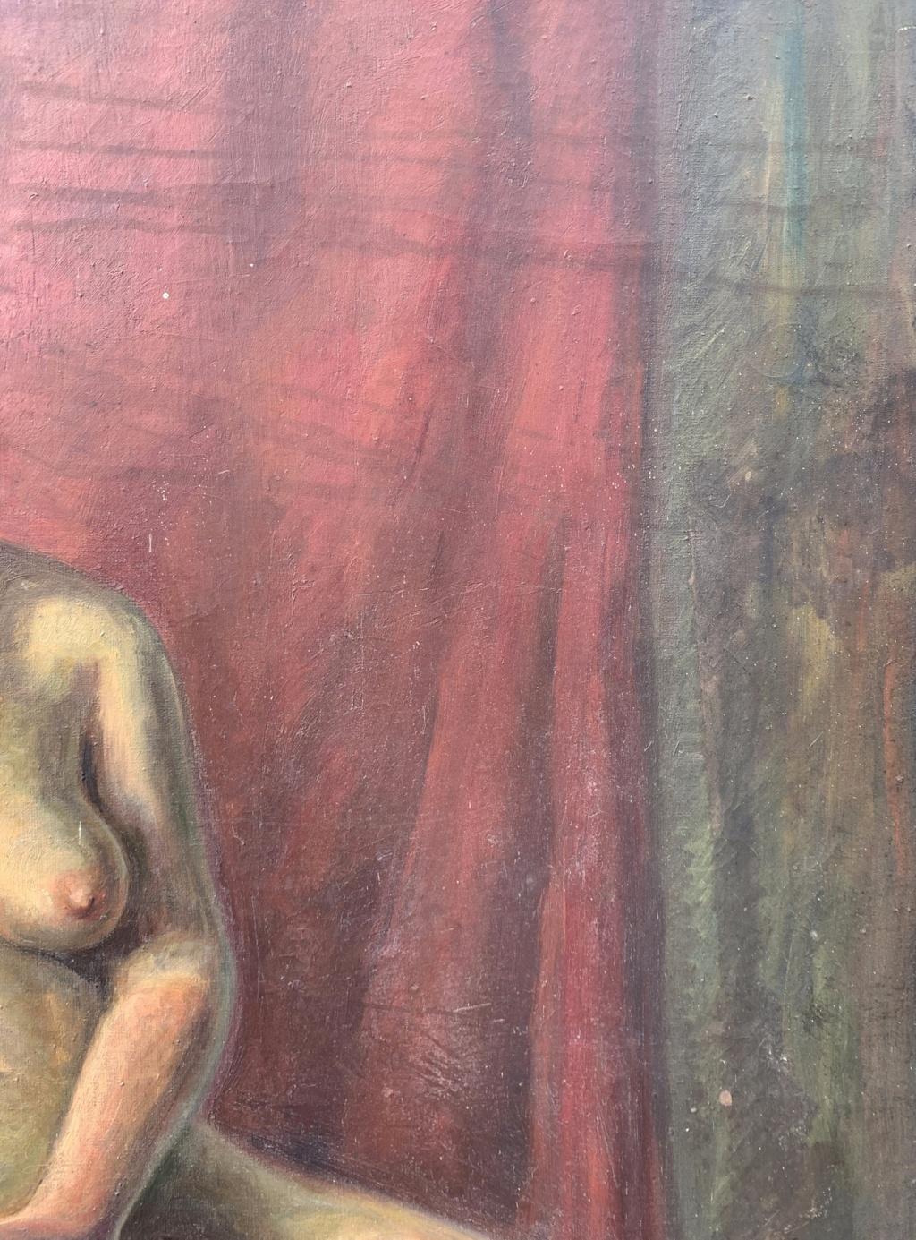 French nudes painter - 20th century figure painting - Oil on canvas Paris For Sale 5