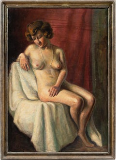 French nudes painter - 20th century figure painting - Oil on canvas Paris