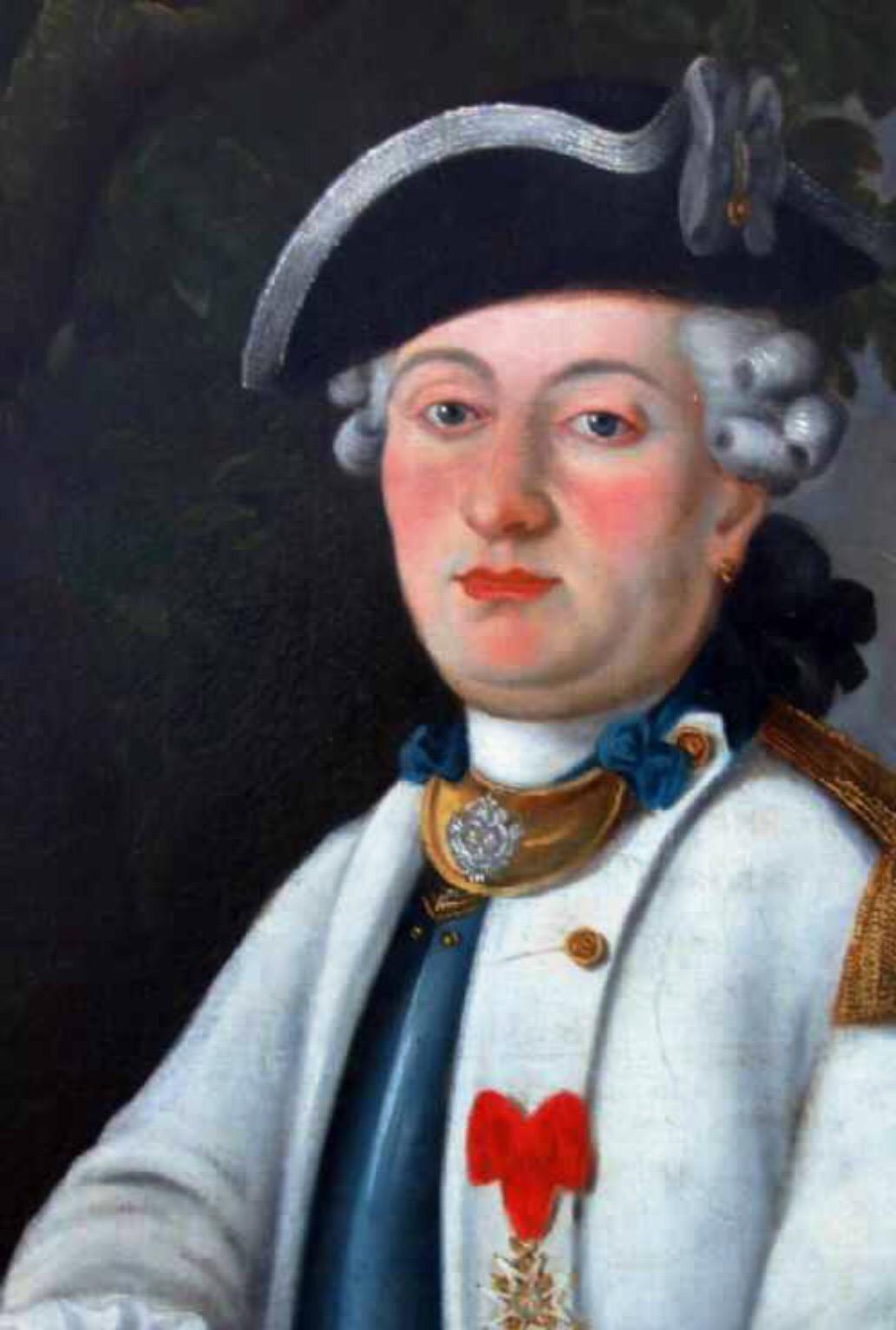 French Officer Portrait 18thc Wearing Order of St.Louis - Baroque Painting by Unknown
