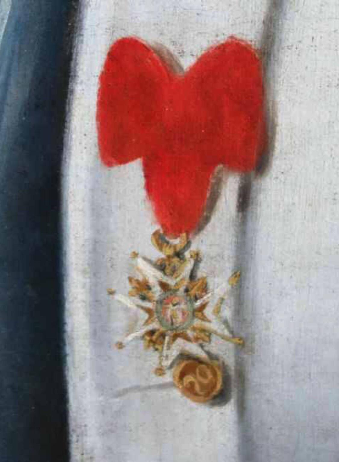 French Officer Portrait 18thc Wearing Order of St.Louis For Sale 2
