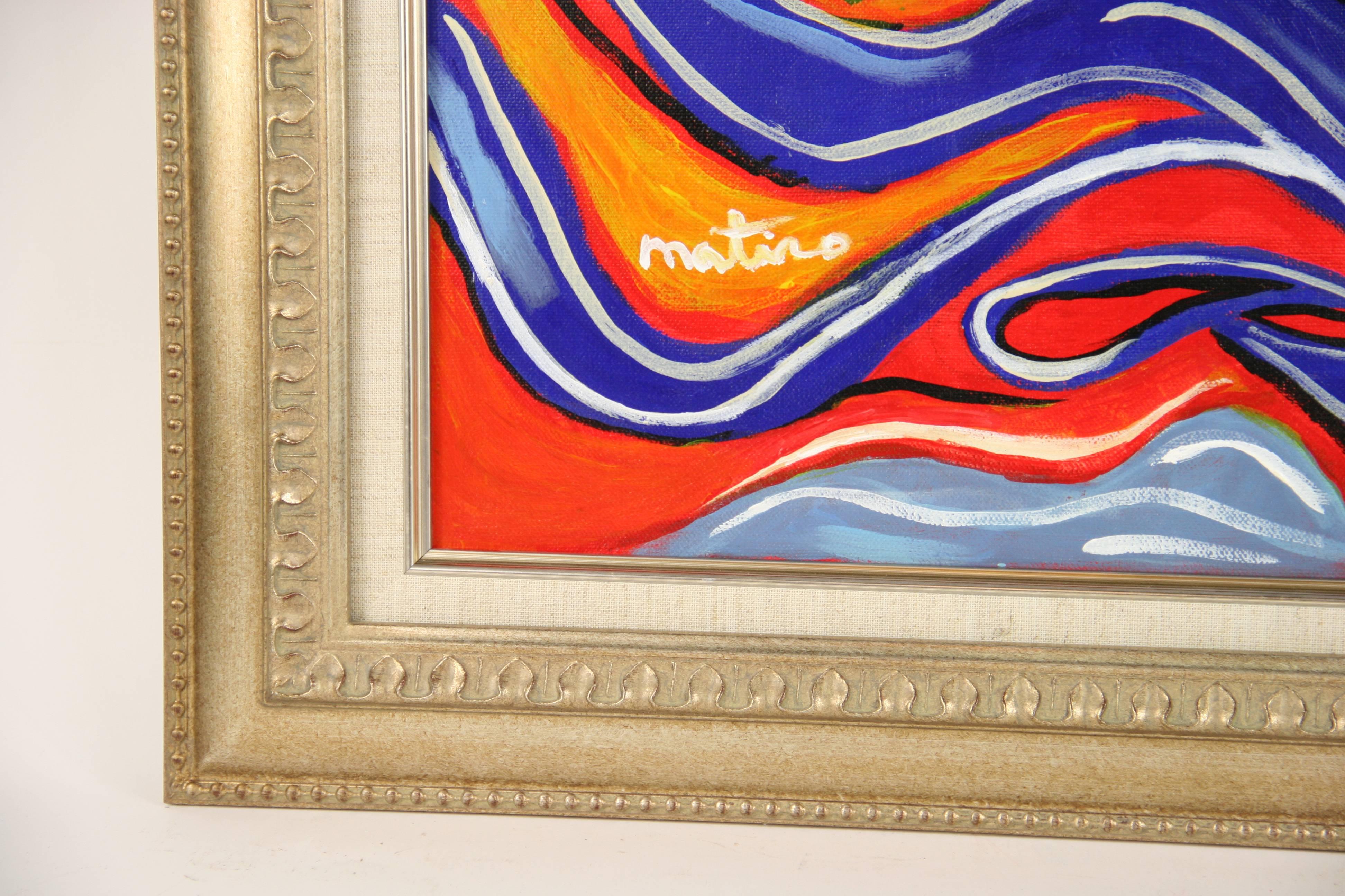 French Oversized  Deco Lady  Fauvist Figurative Painting by Martino For Sale 2