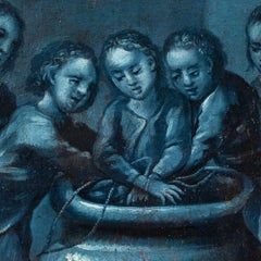 French painter - 18th century figure painting - Joseph thrown by his brothers