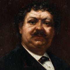 Peintre français - Portrait de l'écrivain Alexandre Dumas au XIXe siècle