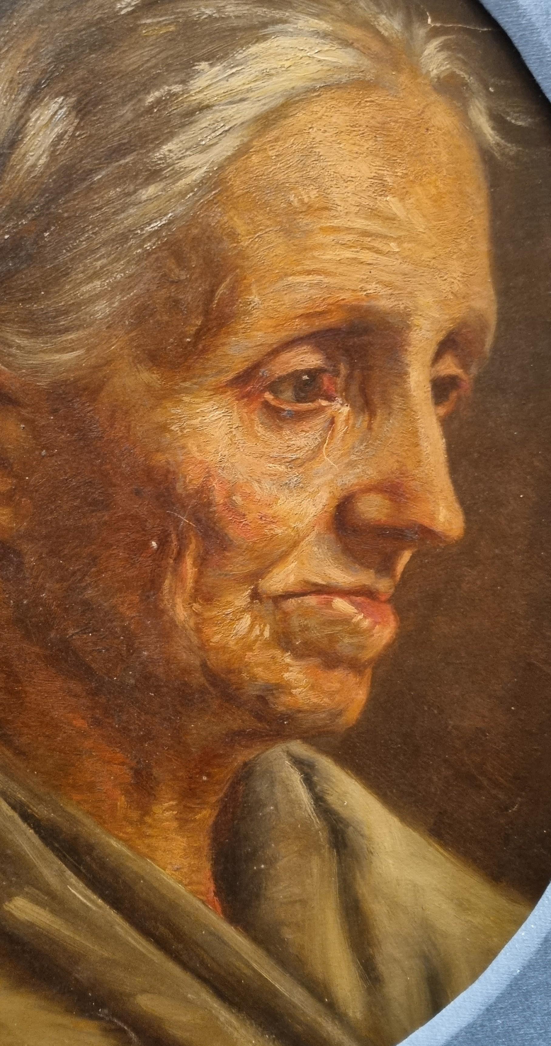 Pintura francesa Finales del siglo XIX Escuela realista Anciana de Bretaña Rozenn - Painting Realista de Unknown