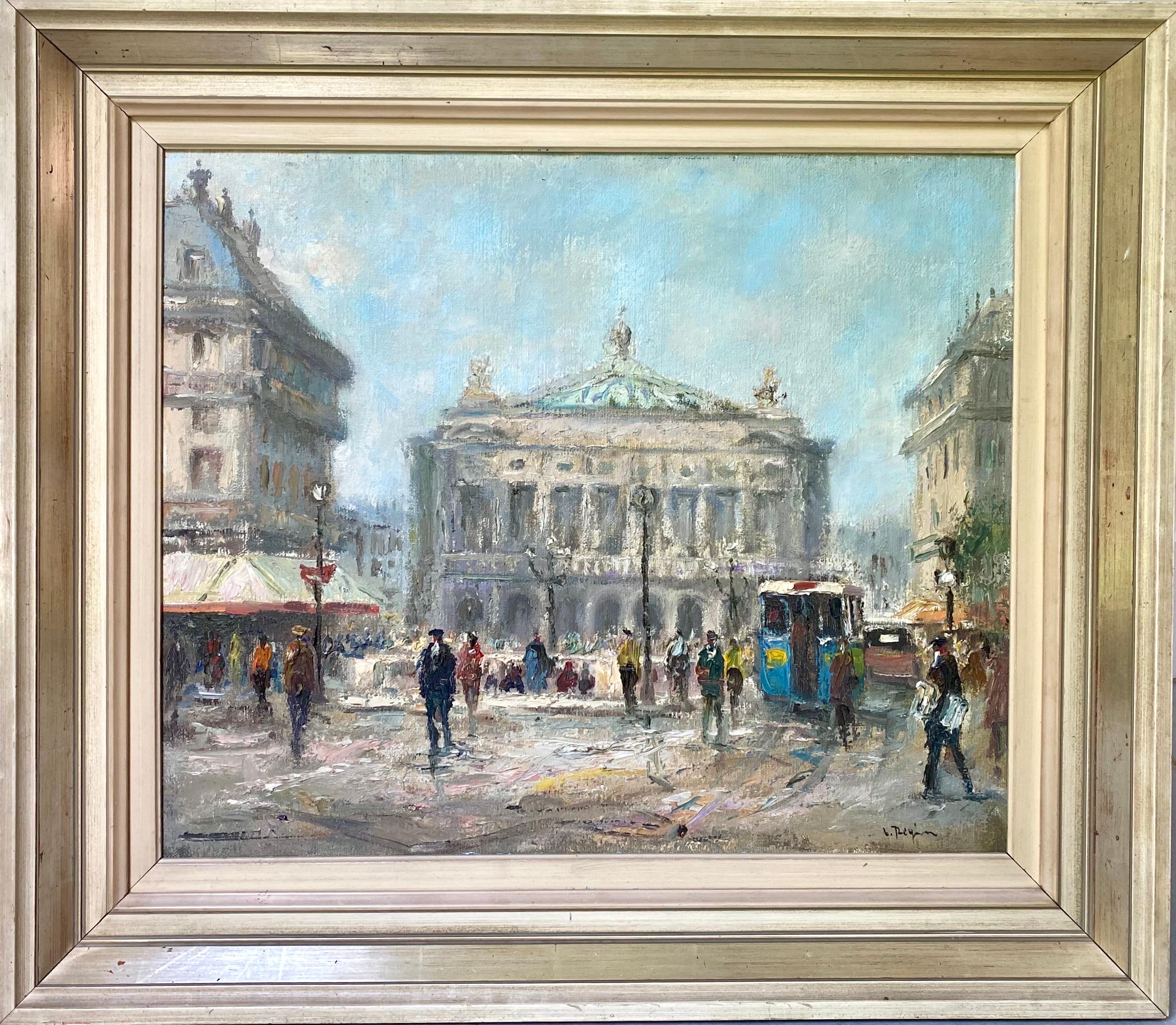 Henry Rogers Oil Painting Parisian City Scene, Original Oil Painting