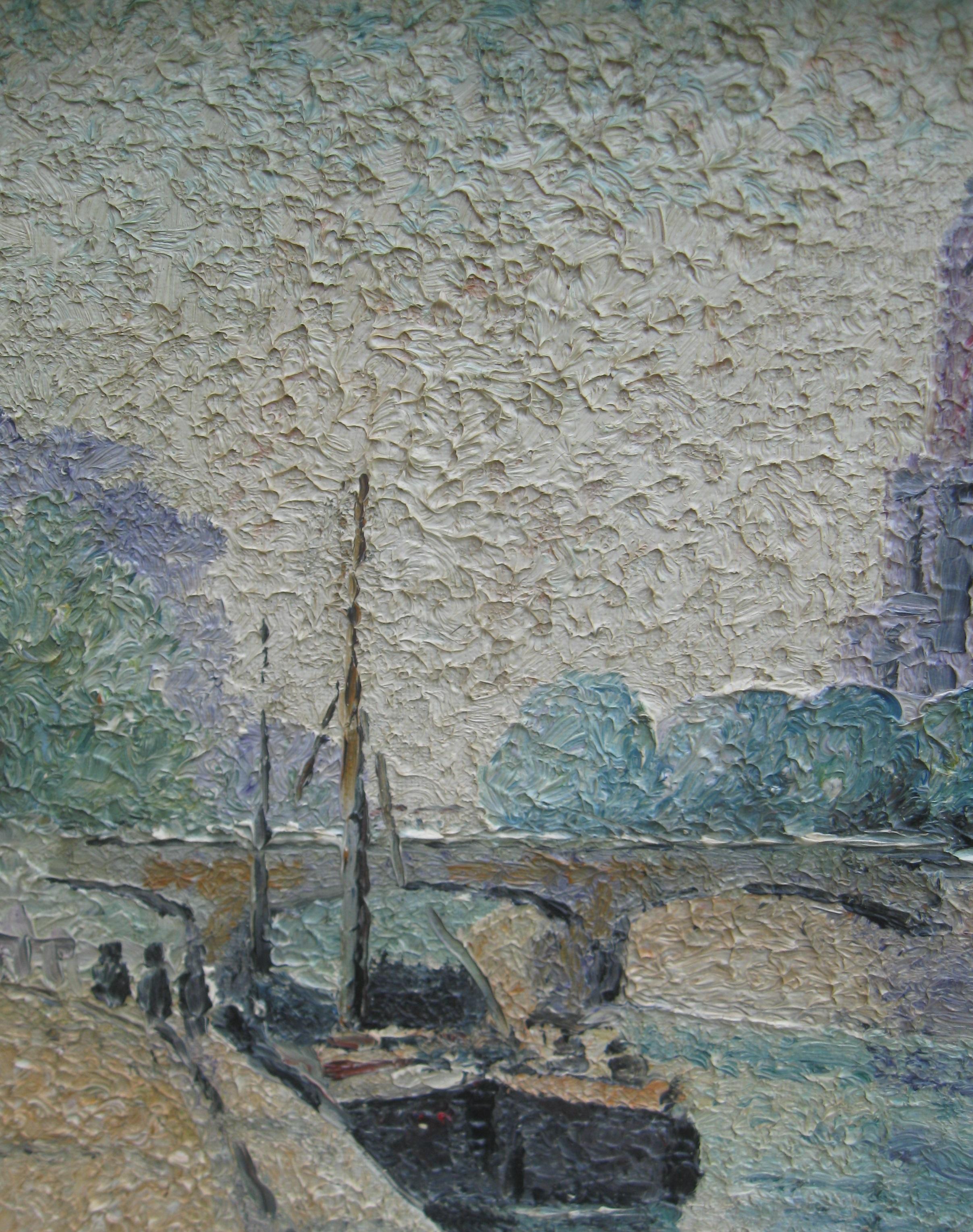 French Post Impressionist Paris oil on canvas circa 1930's 3