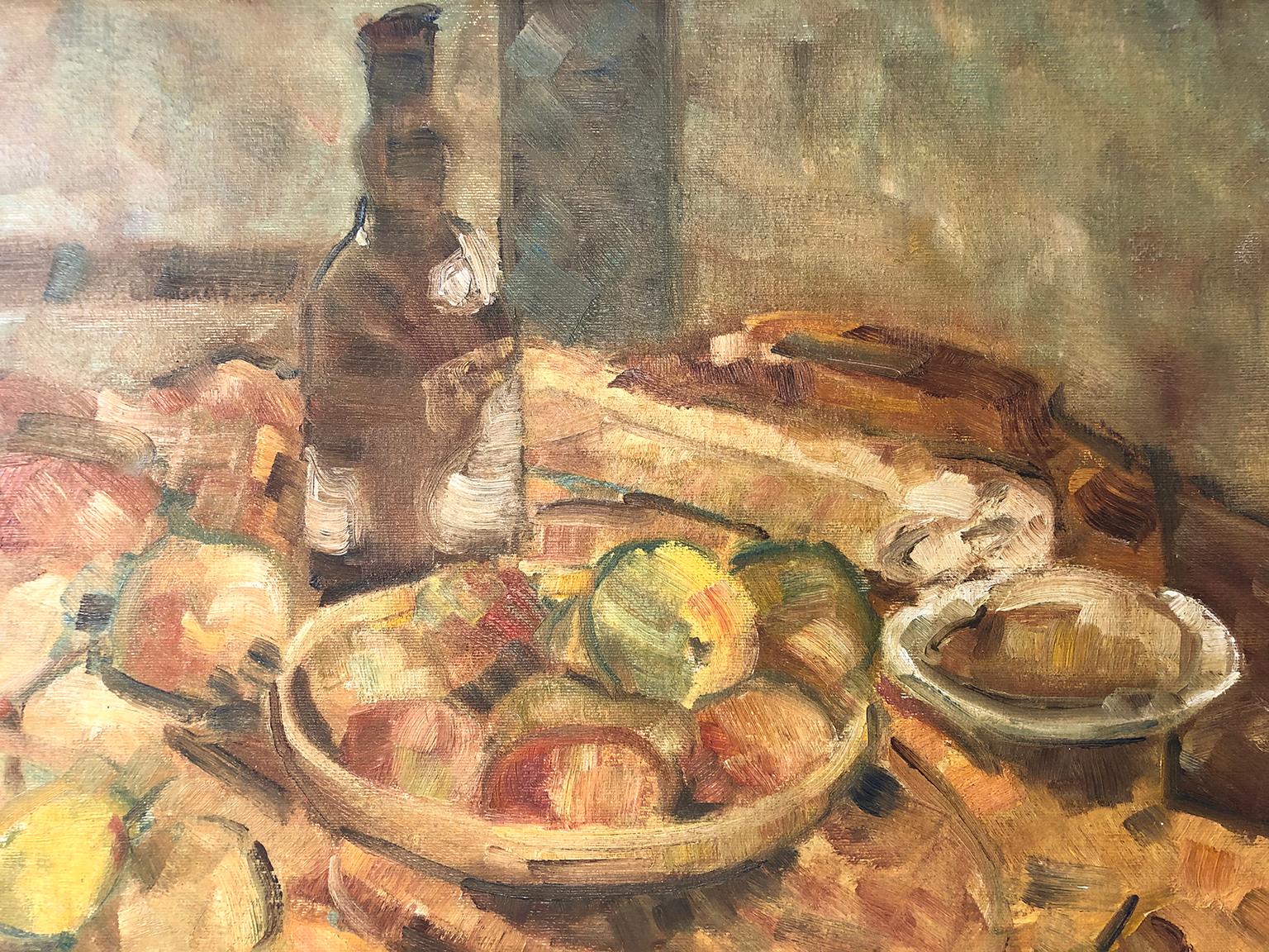 French Post Impressionist School - Kitchen Table Still Life - Post-Impressionist Painting by Unknown