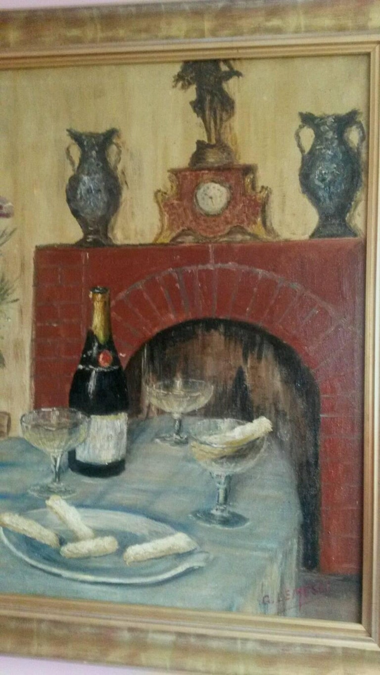 French Post Impressionist Still Life by G.Lesmele, Paris 1930's - Post-Impressionist Painting by Unknown