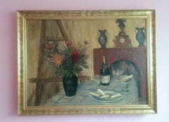 Nature morte post-impressionniste française par G.Lesmele, Paris 1930's