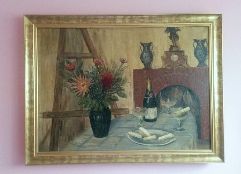 Unknown Still-Life Painting - French Post Impressionist Still Life by G.Lesmele, Paris 1930's