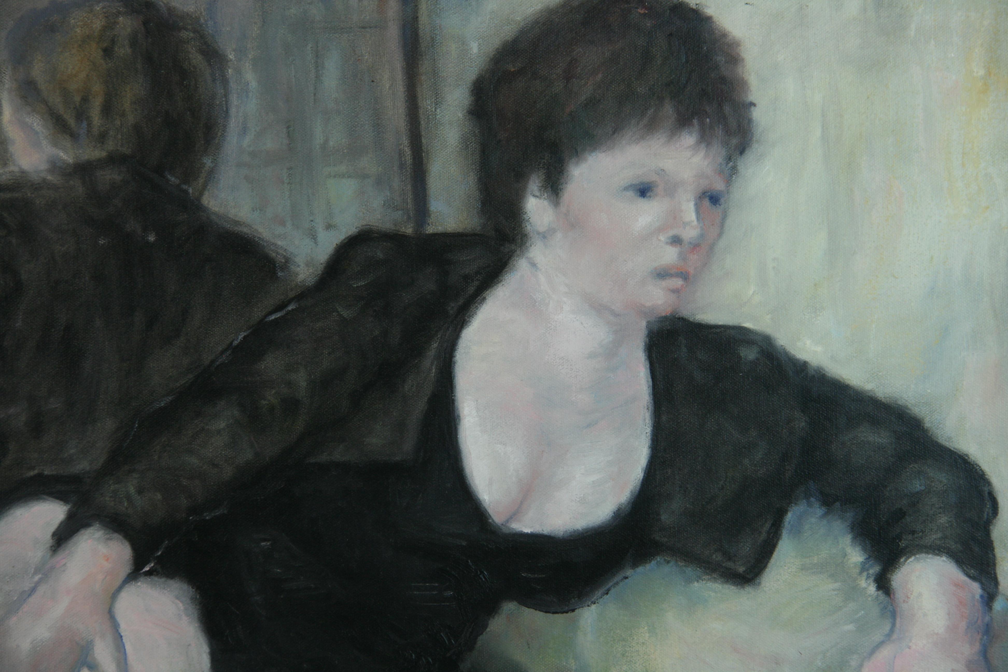 5084 Riflessioni allo specchio di una donna francese reclinante con l'artista in riflessioni allo specchio
