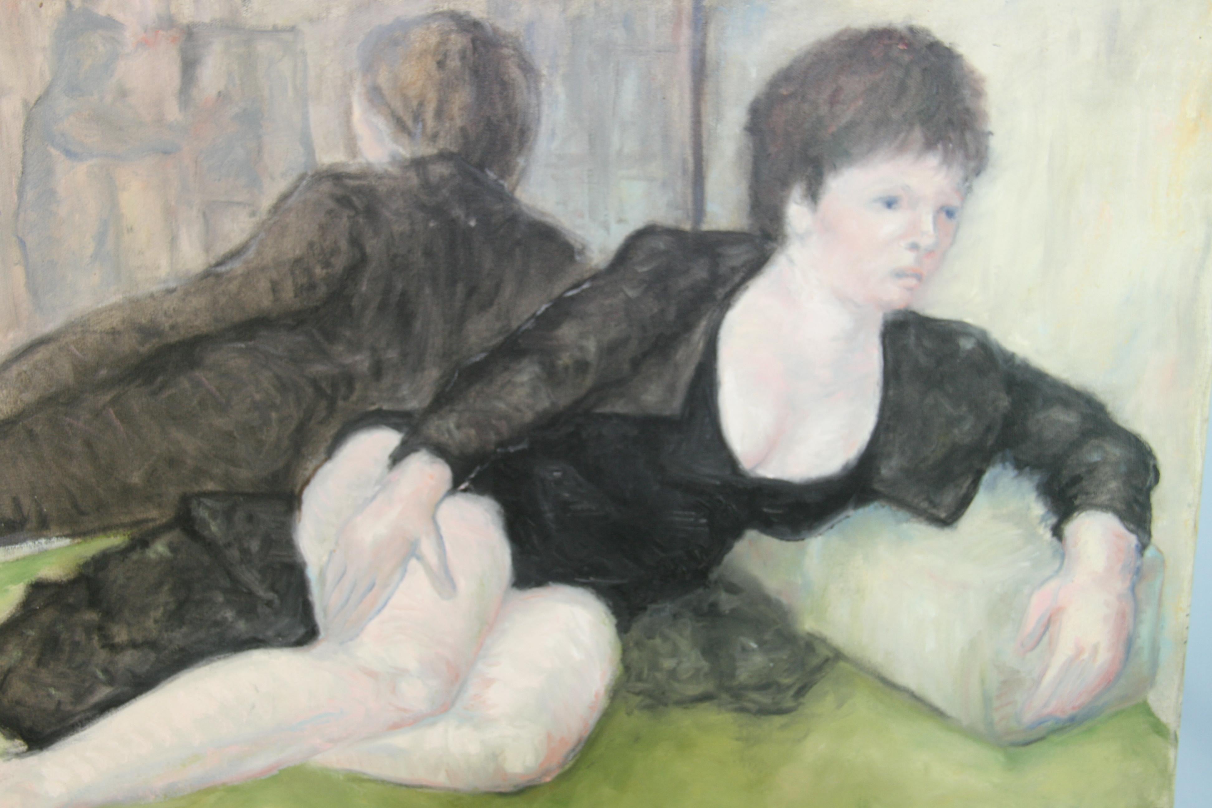 Reclinabile  Donna francese   Artista  Riflesso a specchio in vendita 1