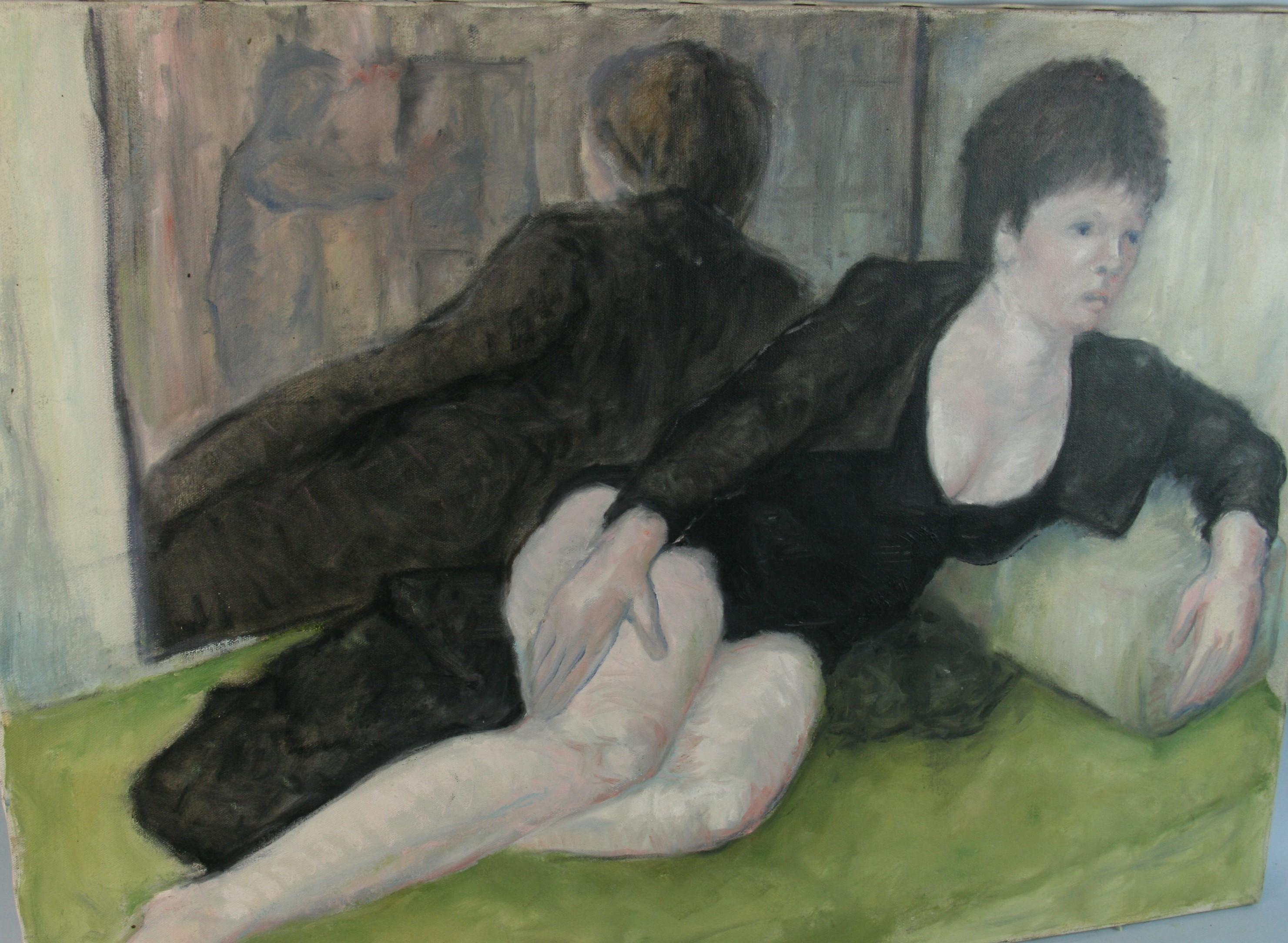 Reclinabile  Donna francese   Artista  Riflesso a specchio in vendita 2