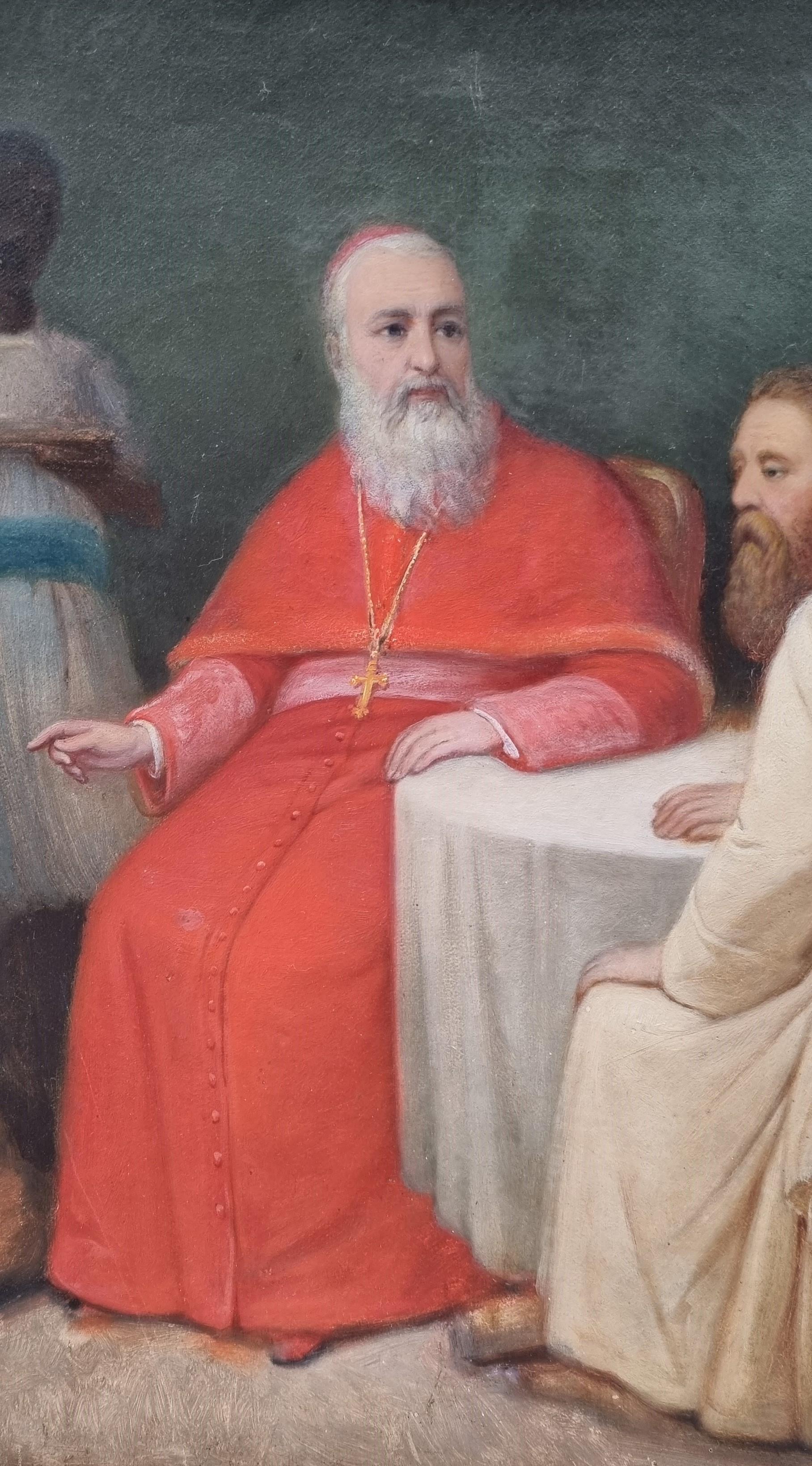École française vers 1880
Huile sur toile
46 x 38 cm (57 x 64,5 cm avec le cadre)
Non signé
Magnifique cadre en bois sculpté

Portrait de l'archevêque d'Alger et futur cardinal Charles Lavigerie qui fonda la société des Missionnaires d'Afrique, les