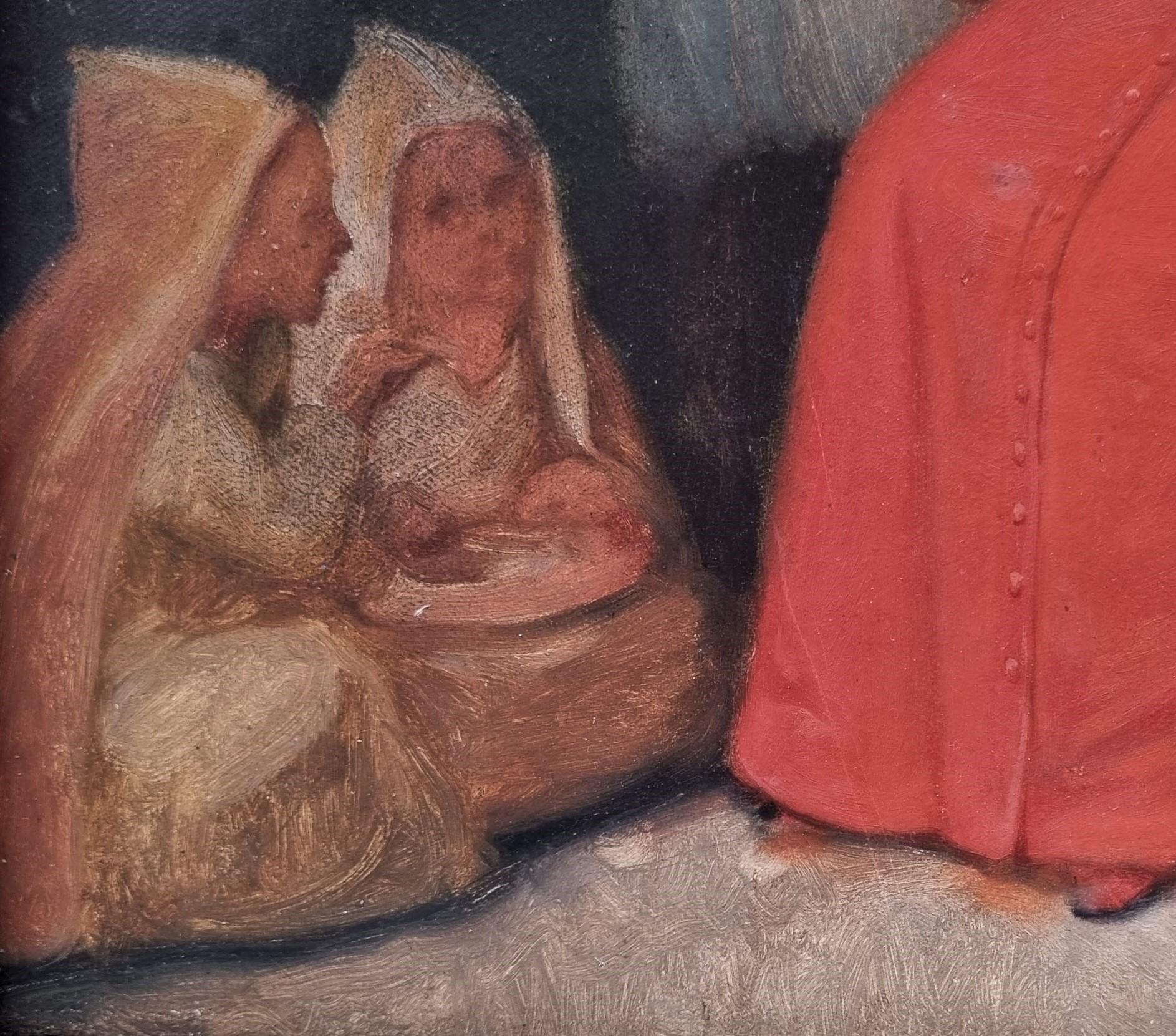 Peinture religieuse française 19ème Blancs Pères Missionnaires Afrique LAVIGERIE en vente 1